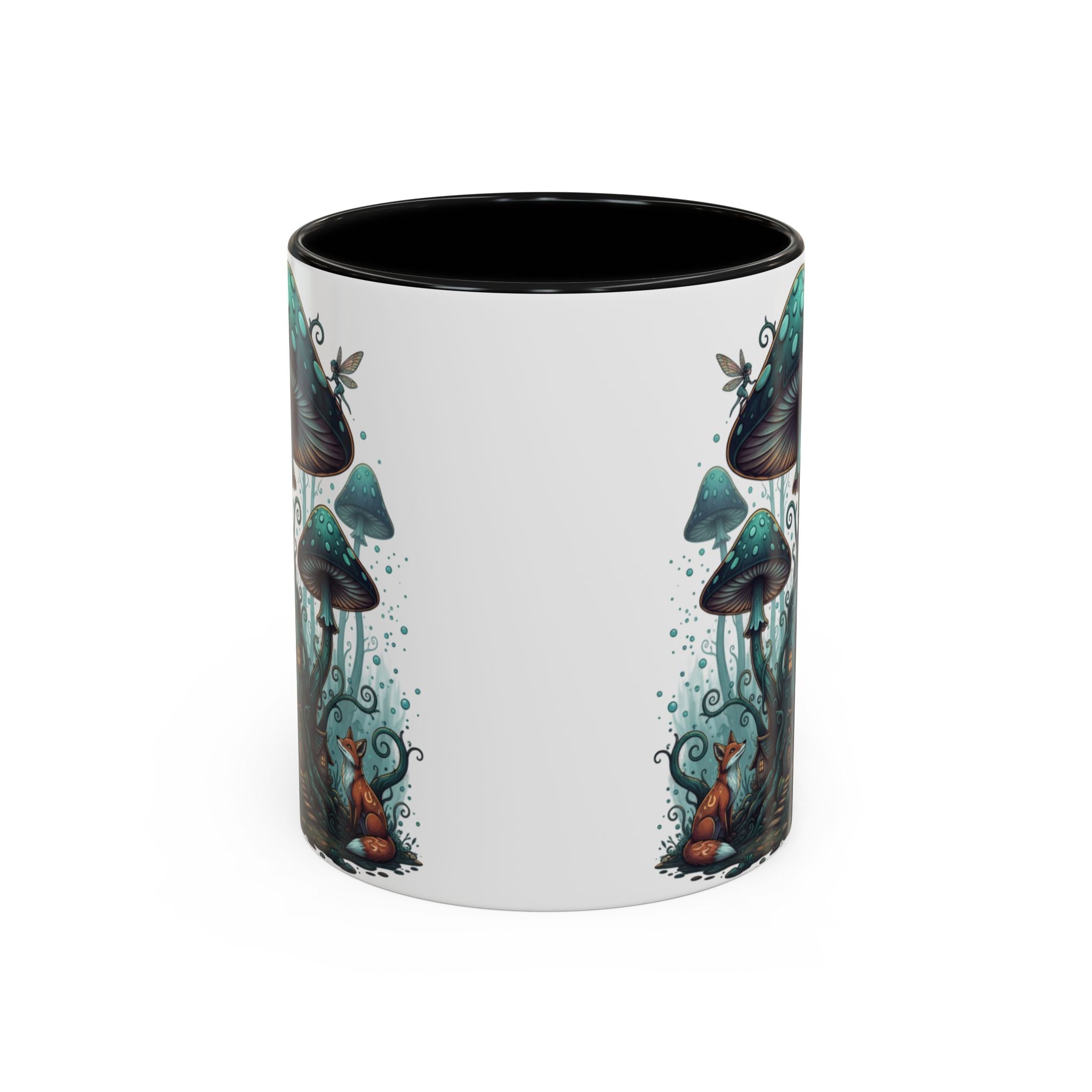 Enchanted Mushroom Cottage Coffee Mug — Fantasy Forest Accent Mug