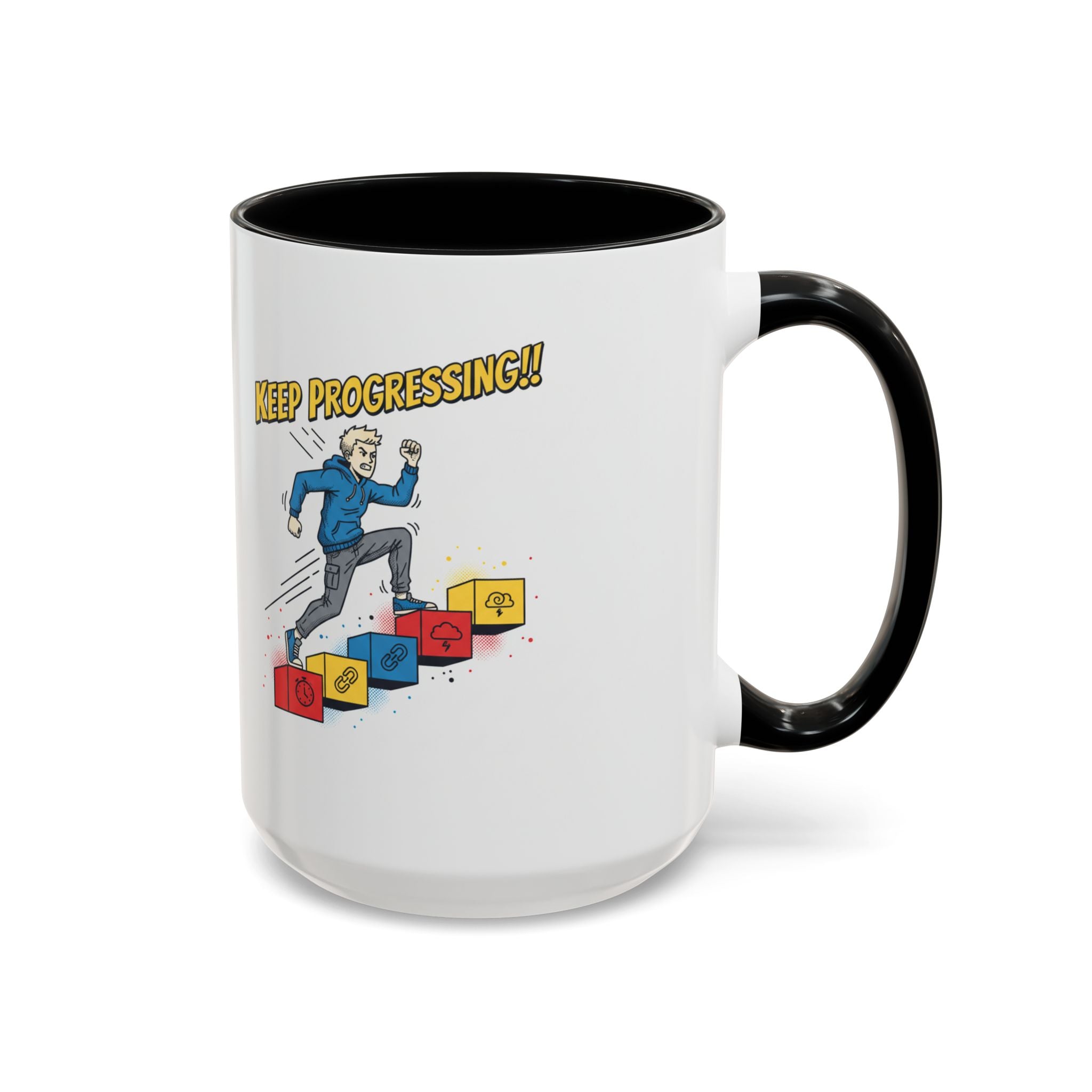 Keep Progressing Coffee Mug — Motivational Accent Mug (11/15oz)