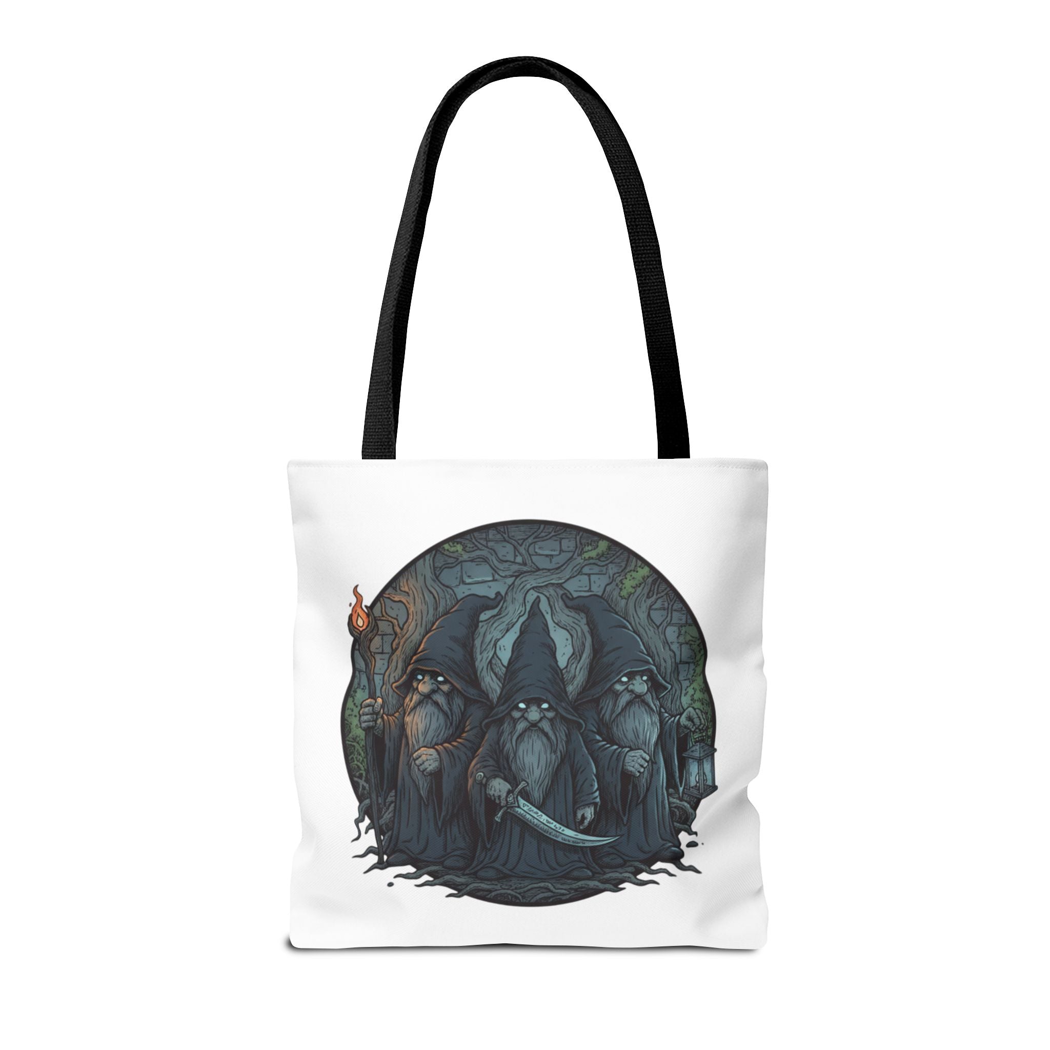 Mystic Grove Wizards Tote Bag — Fantasy Circle Art All-Over Print