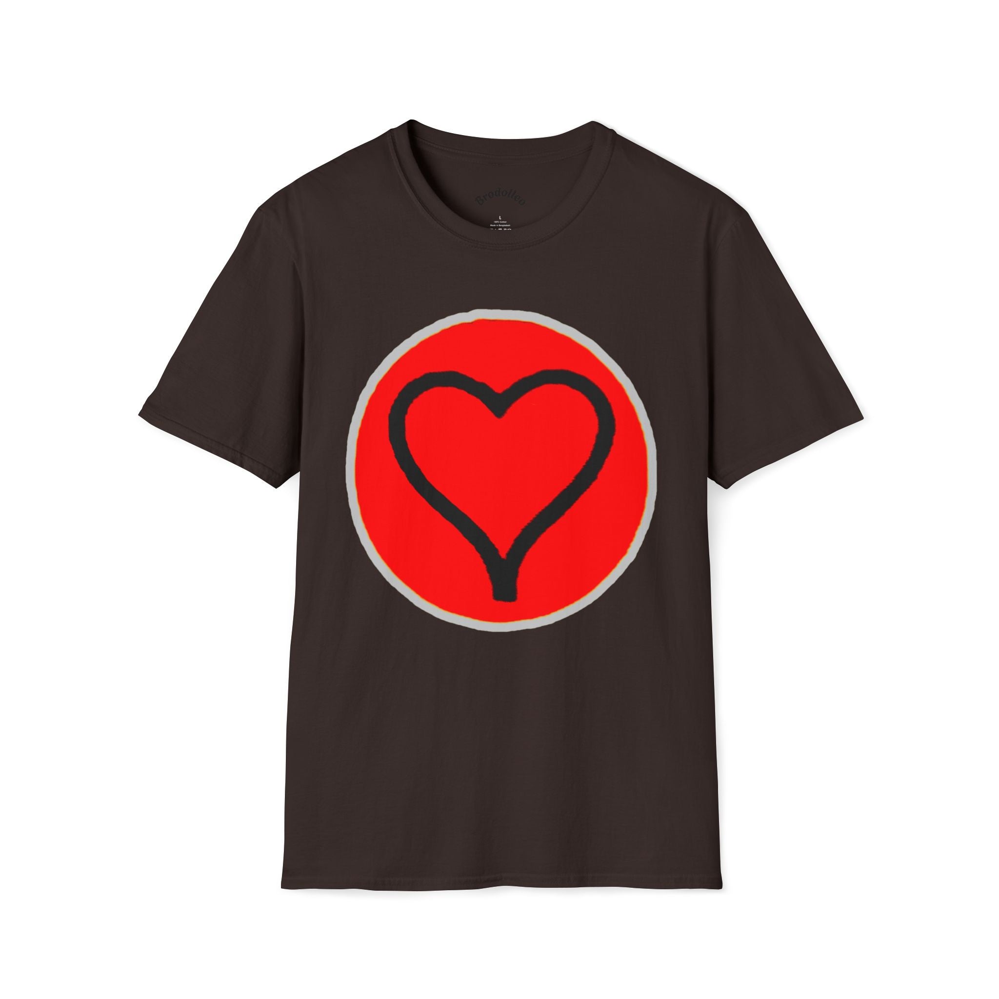 Heart Badge T-Shirt — Red Circle Love Graphic Tee