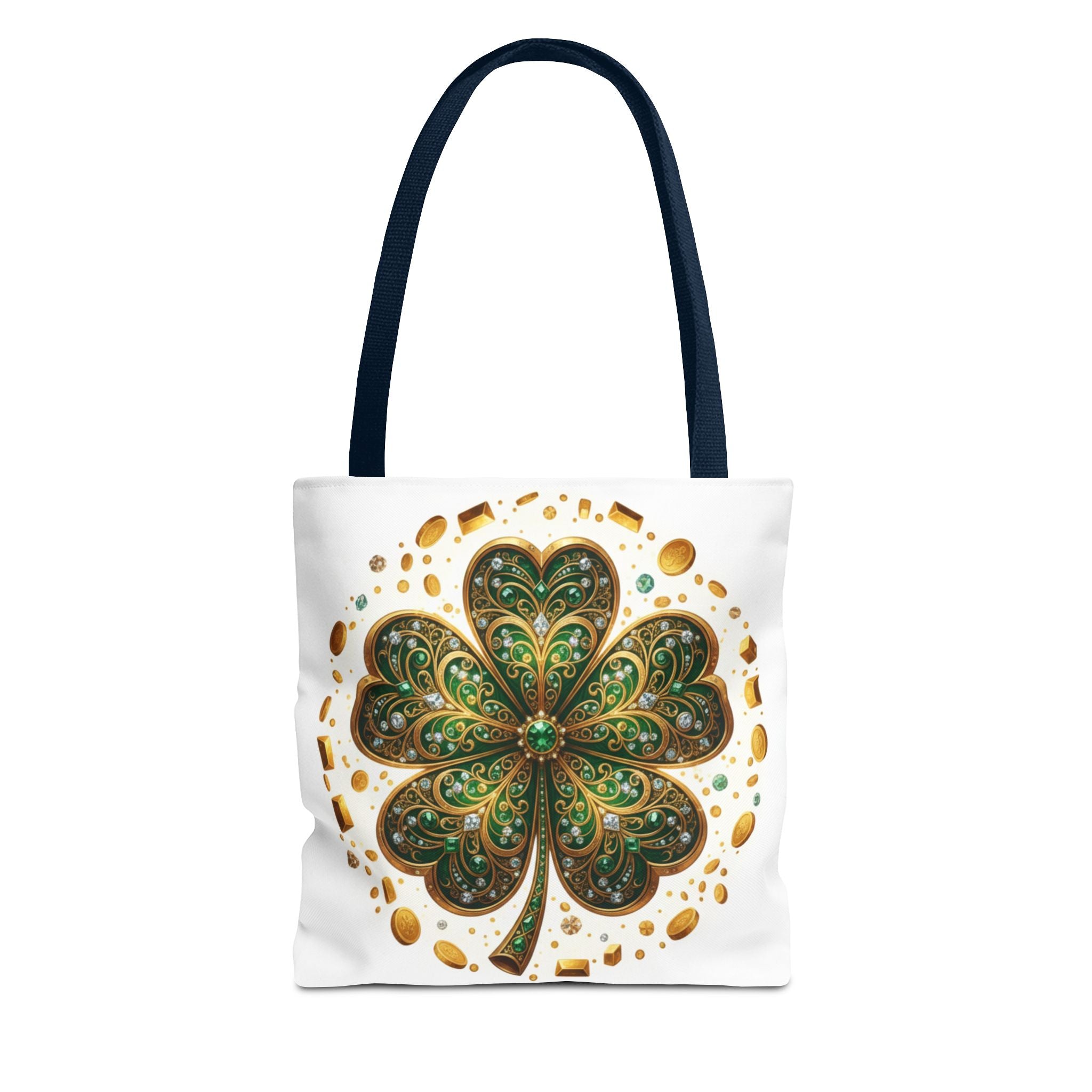 Celtic Shamrock Tote Bag — Green Four-Leaf Clover St. Patrick’s Day All-Over Print
