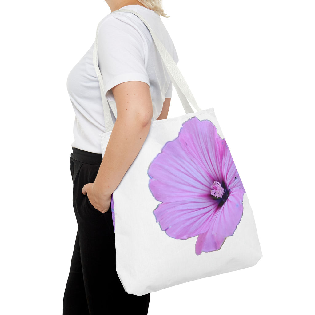 Floral Pink Hibiscus Tote Bag — Large Botanical Beach & Market Tote