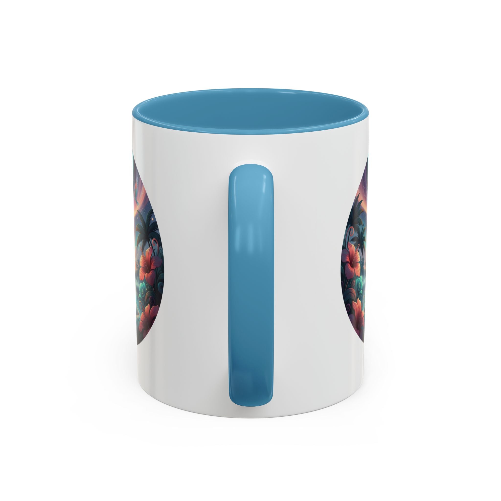 Tropical Sunset Coffee Mug — Romantic Beach Couple Accent Mug (11/15 oz)