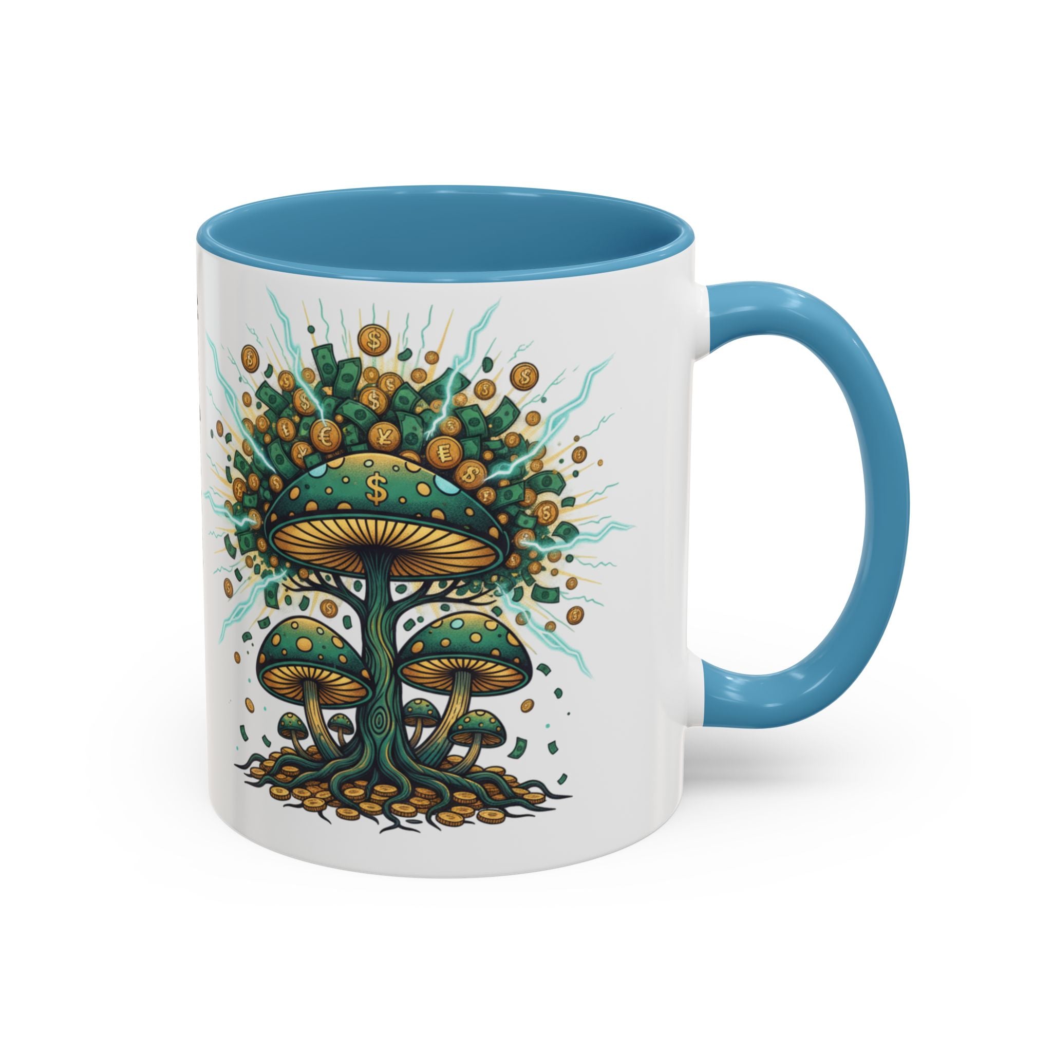 Accent Coffee Mug — 'Money Flows to Me Freely' Mushroom Abundance Design (11/15oz)