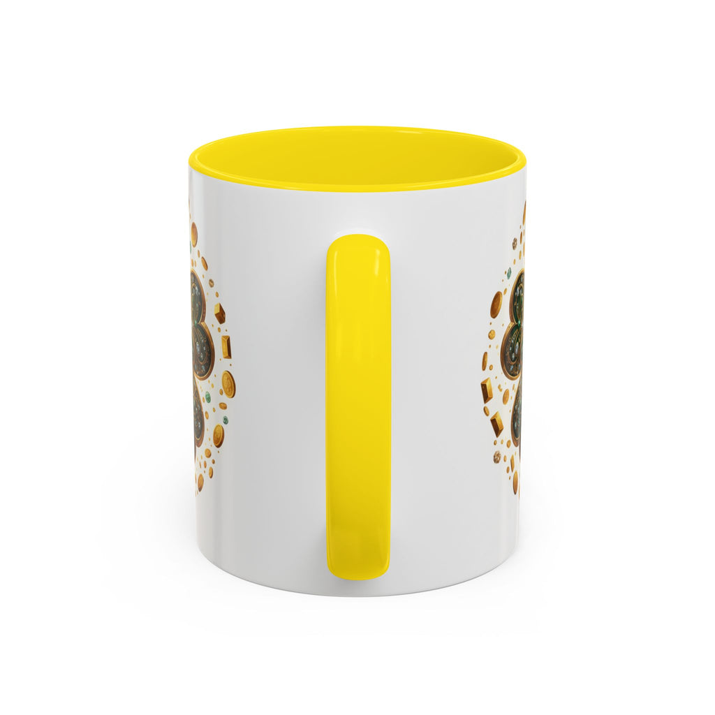 St. Patrick's Shamrock Coffee Mug — "Money Flows to Me" Lucky Charm Accent Mug