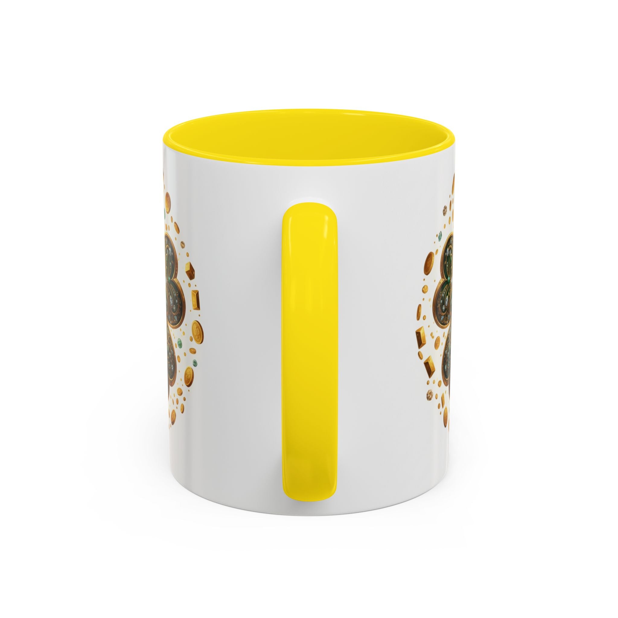 St. Patrick's Shamrock Coffee Mug — "Money Flows to Me" Lucky Charm Accent Mug