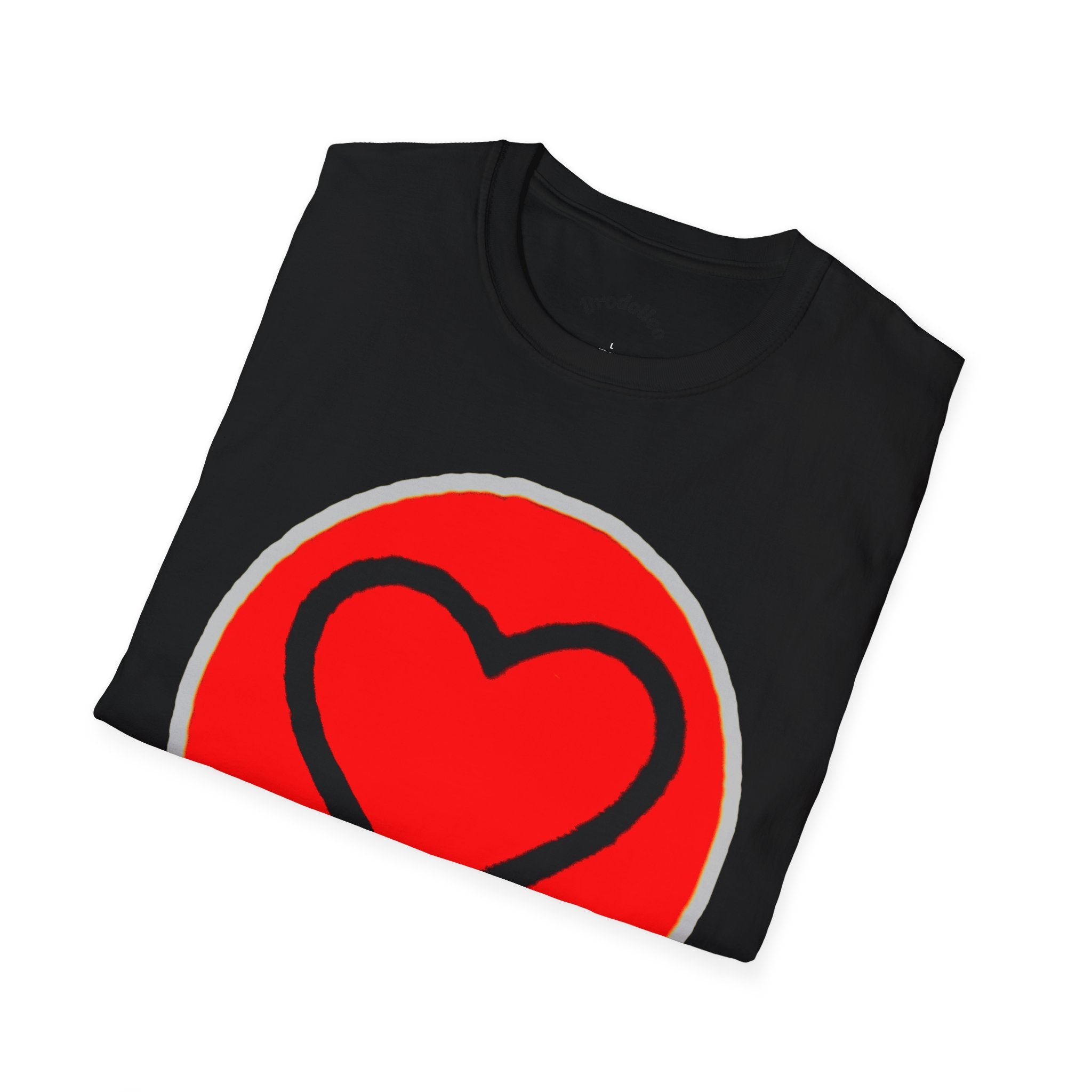 Heart Badge T-Shirt — Red Circle Love Graphic Tee