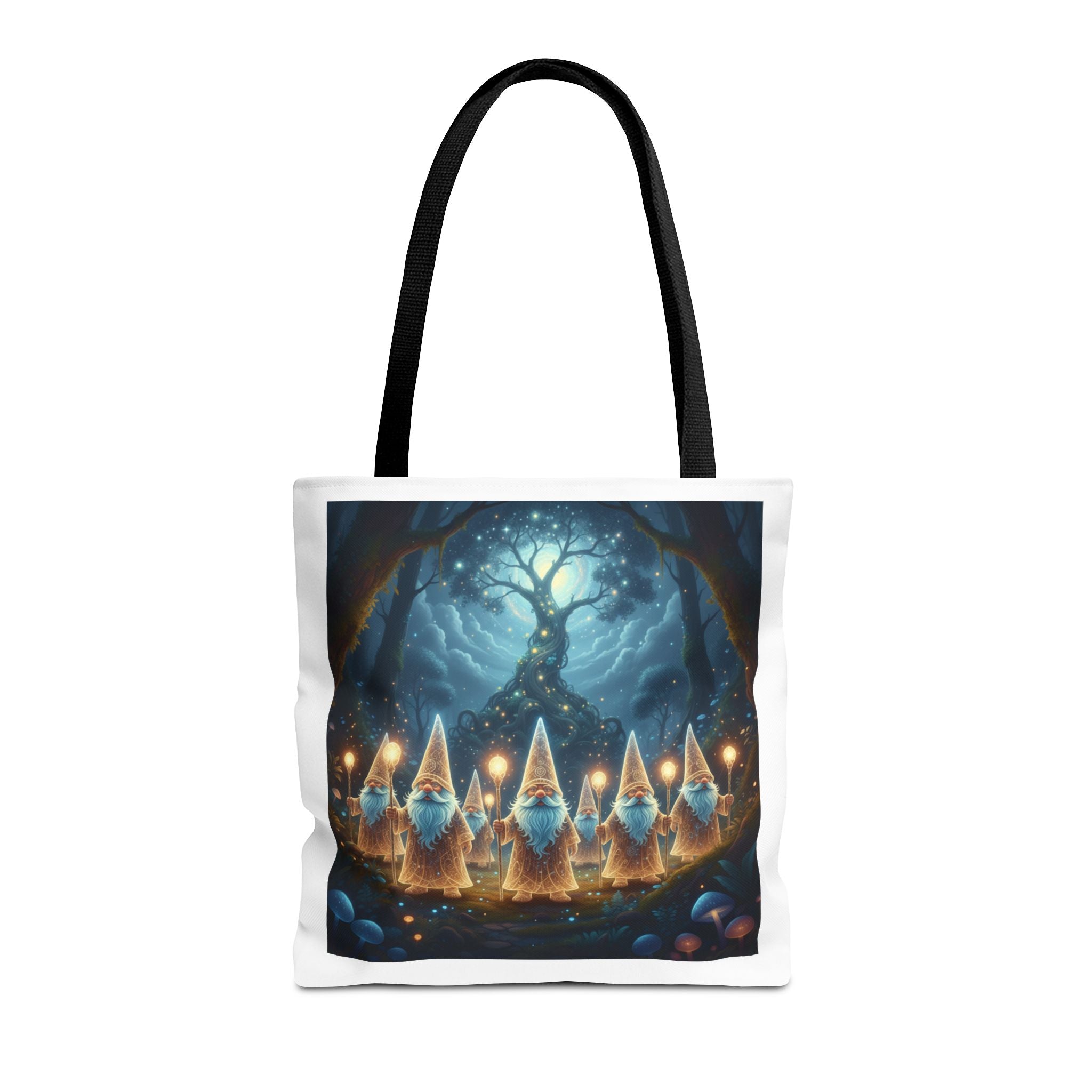 Mystical Gnome Forest Tote Bag — Candlelight Woodland Magic AOP