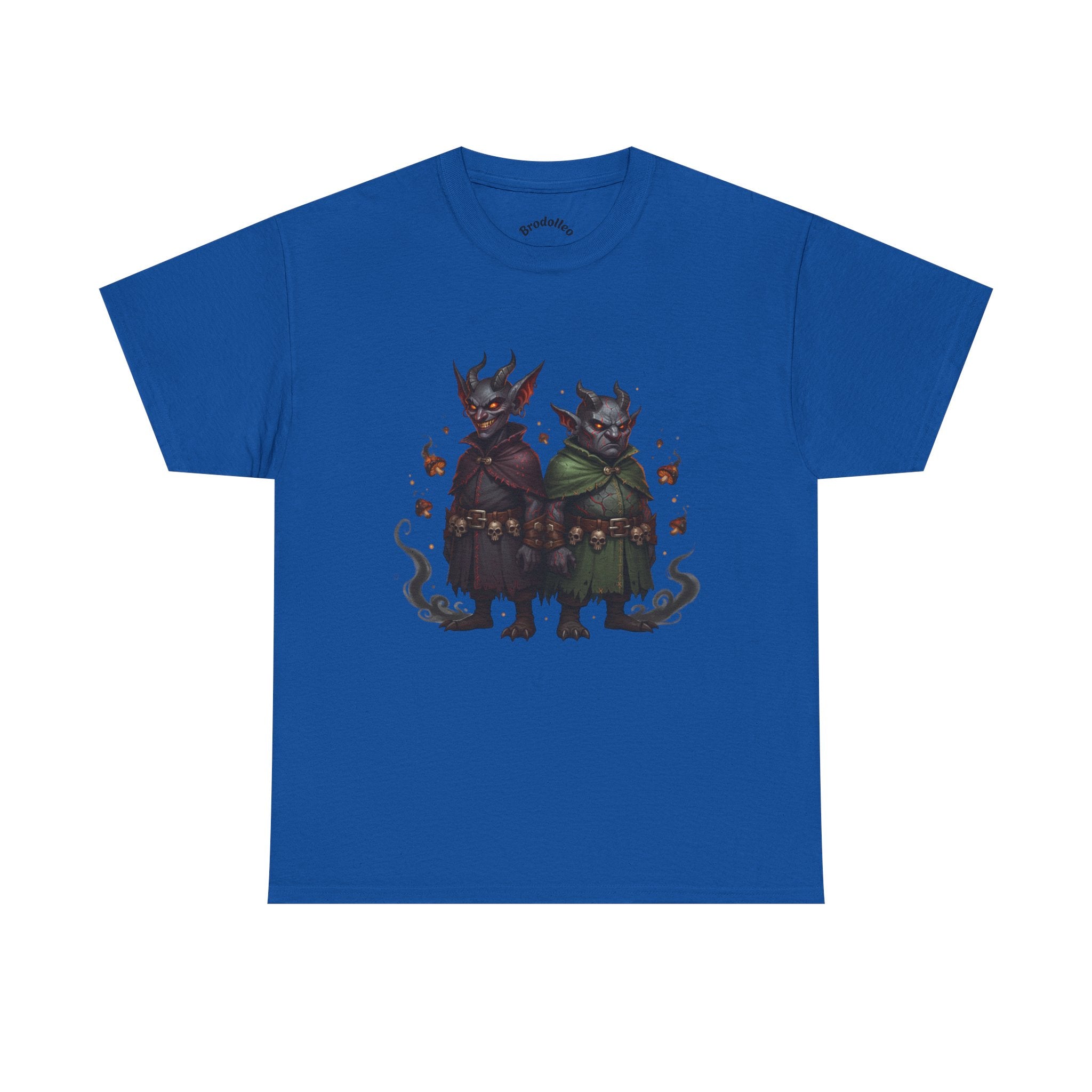 Demonic Twins Graphic Tee — Gothic Fantasy Demon Couple T-Shirt