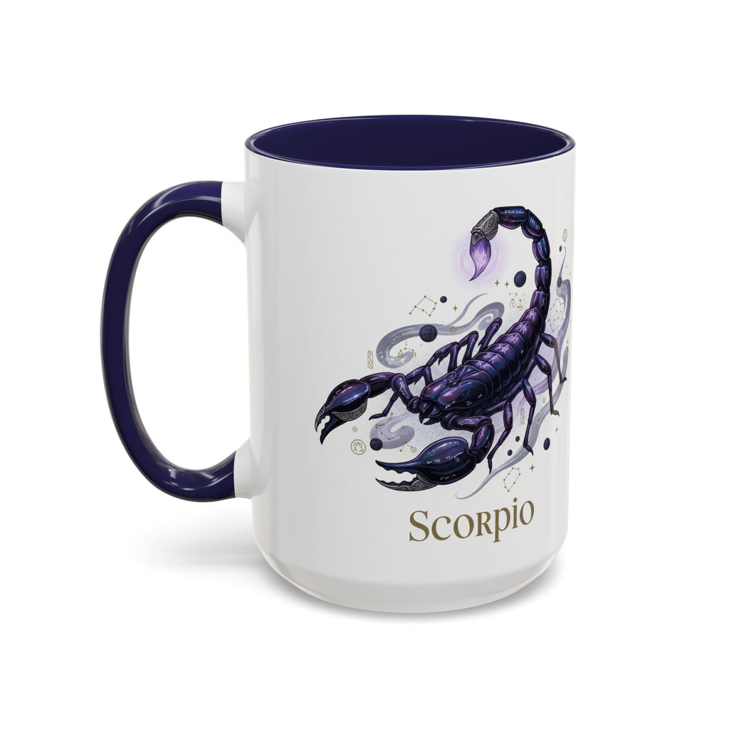 Scorpio Zodiac Coffee Mug — Purple Scorpion Accent Mug (11/15oz)