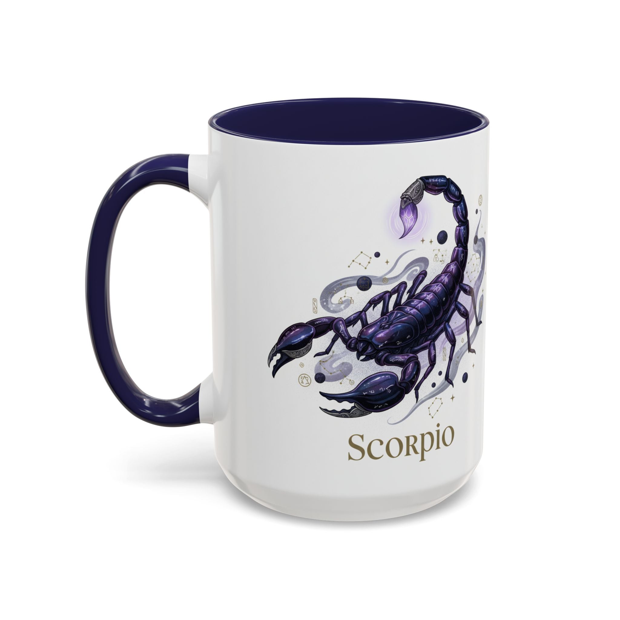 Scorpio Zodiac Coffee Mug — Purple Scorpion Accent Mug (11/15oz)