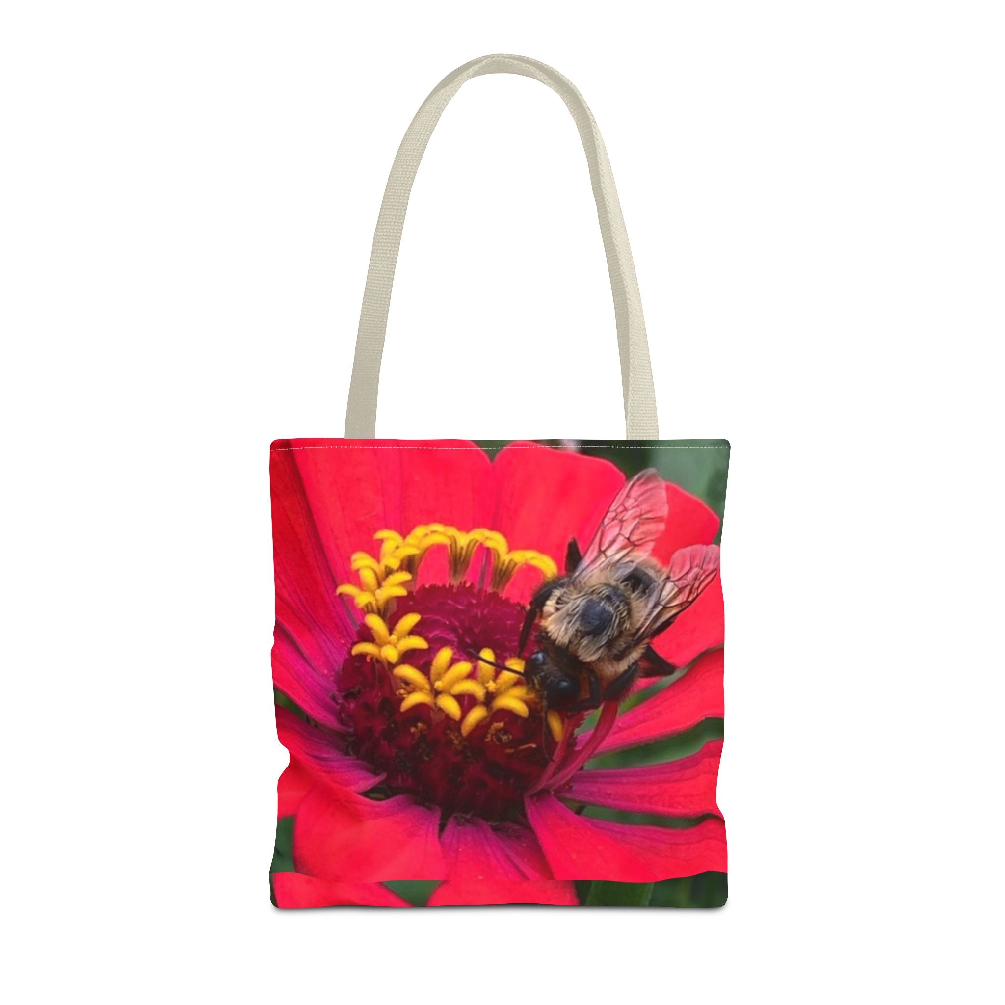 Floral Bee Tote Bag — Red Zinnia Garden Shopper