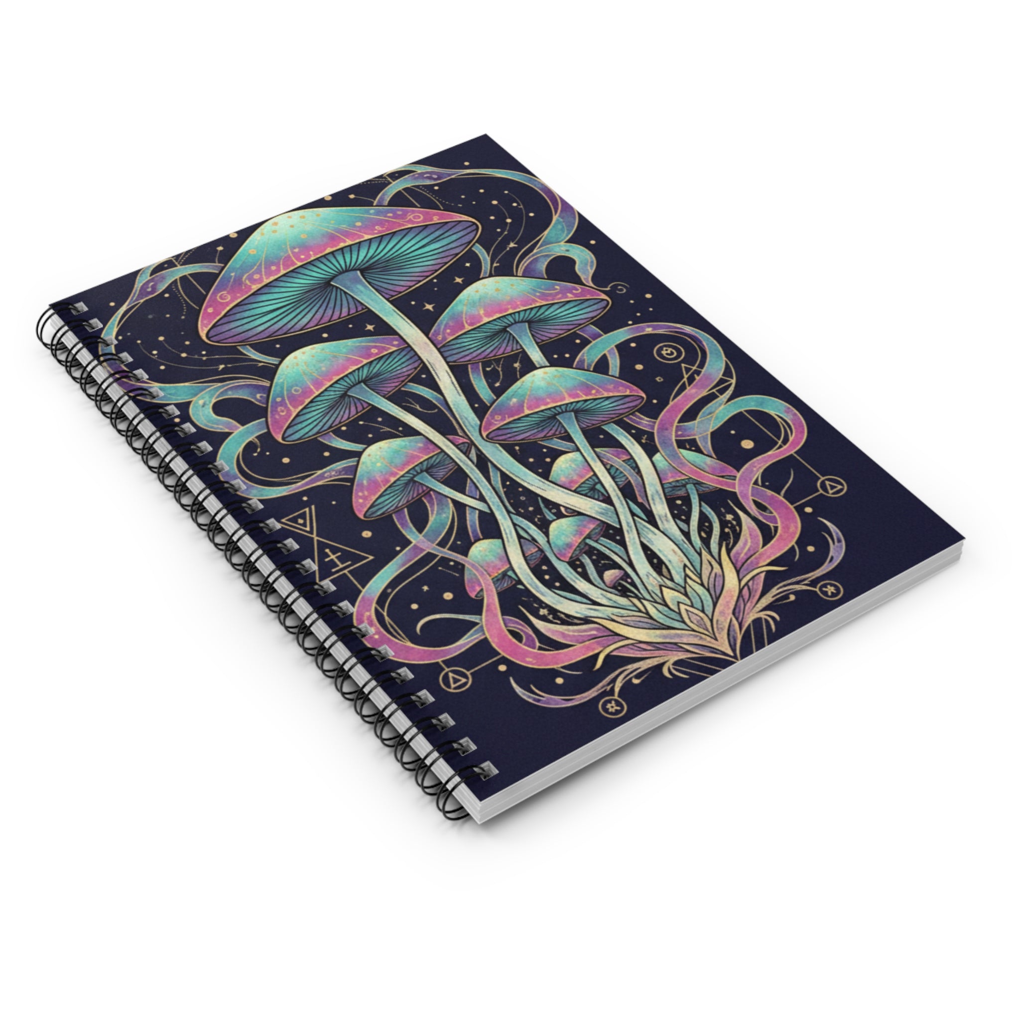 Psychedelic Mushroom Spiral Notebook — Ruled Lined Journal for Sketching & Notes