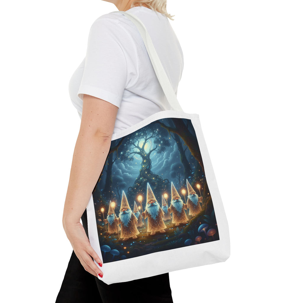 Mystical Gnome Forest Tote Bag — Candlelight Woodland Magic AOP