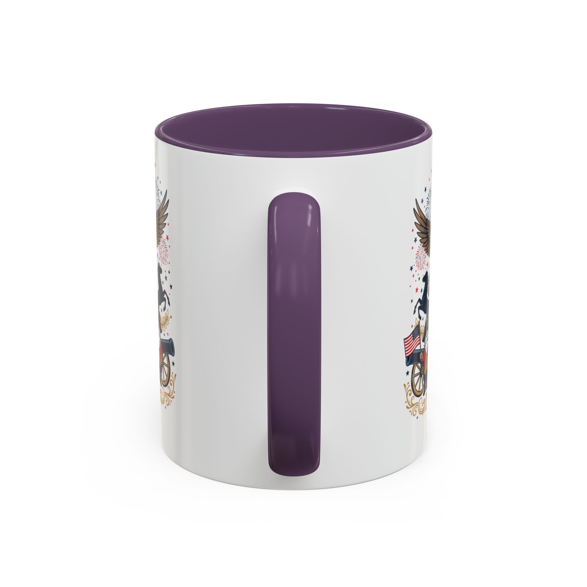 Patriotic Eagle & Revolutionary Soldiers Coffee Mug — Bicentennial Celebration Accent Mug