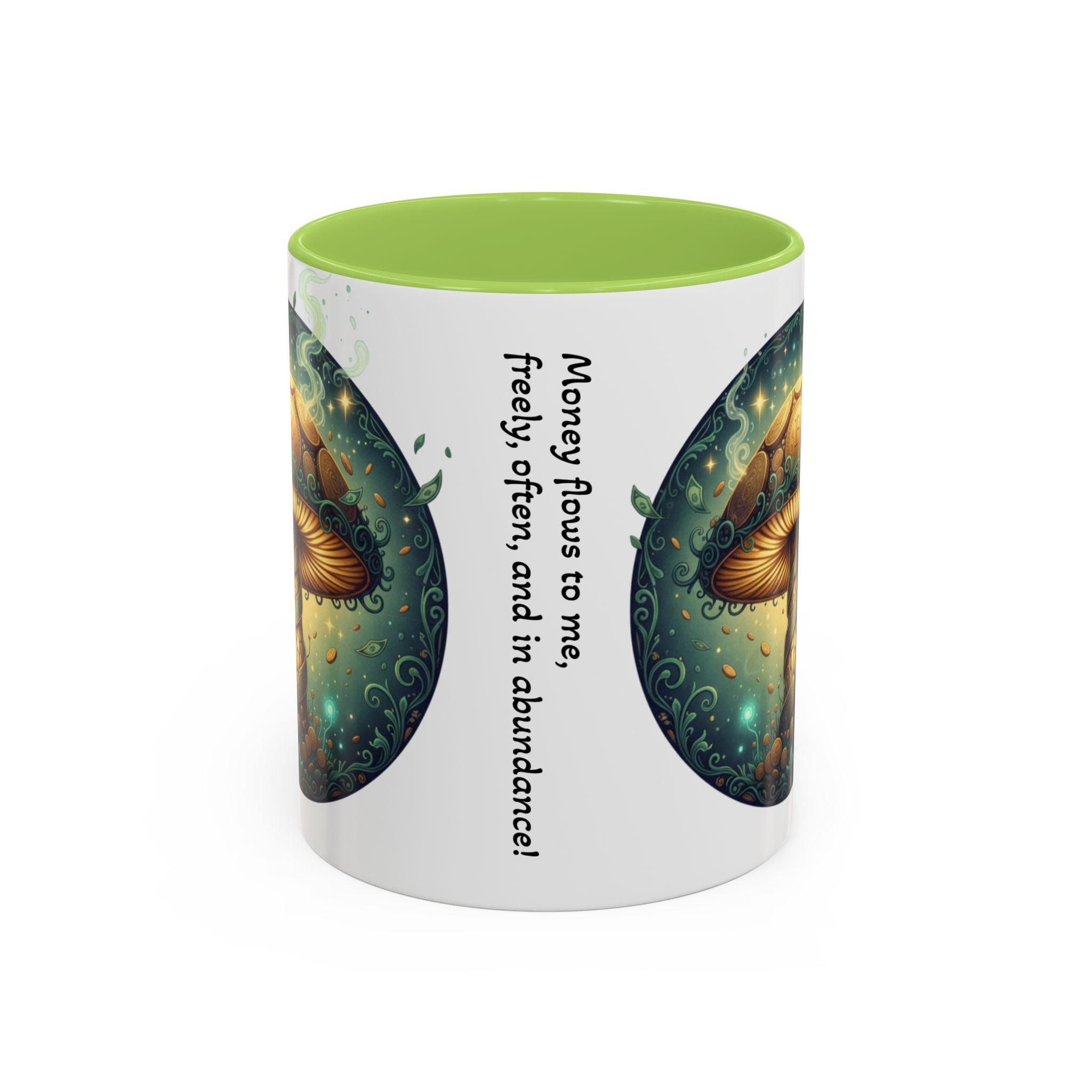 Mushroom Alchemy Coffee Mug — "Money flows to me freely, given, and in abundance" (11/15oz)