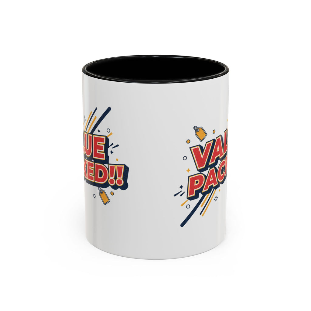 Value Packed!! Accent Coffee Mug — Bold Retro Comic Graphic (11/15 oz)