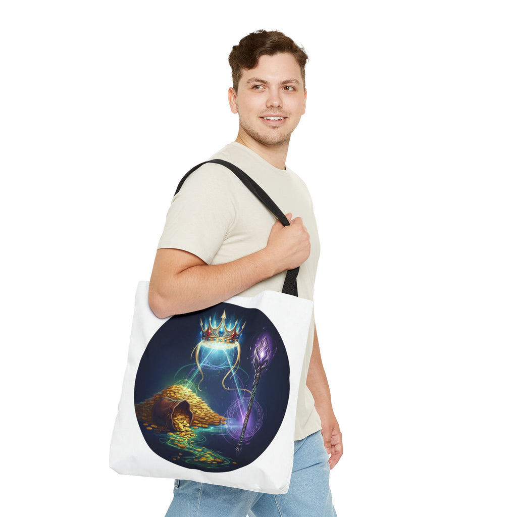 Mystic Crown & Treasure Tote Bag — Fantasy Magic Art Tote