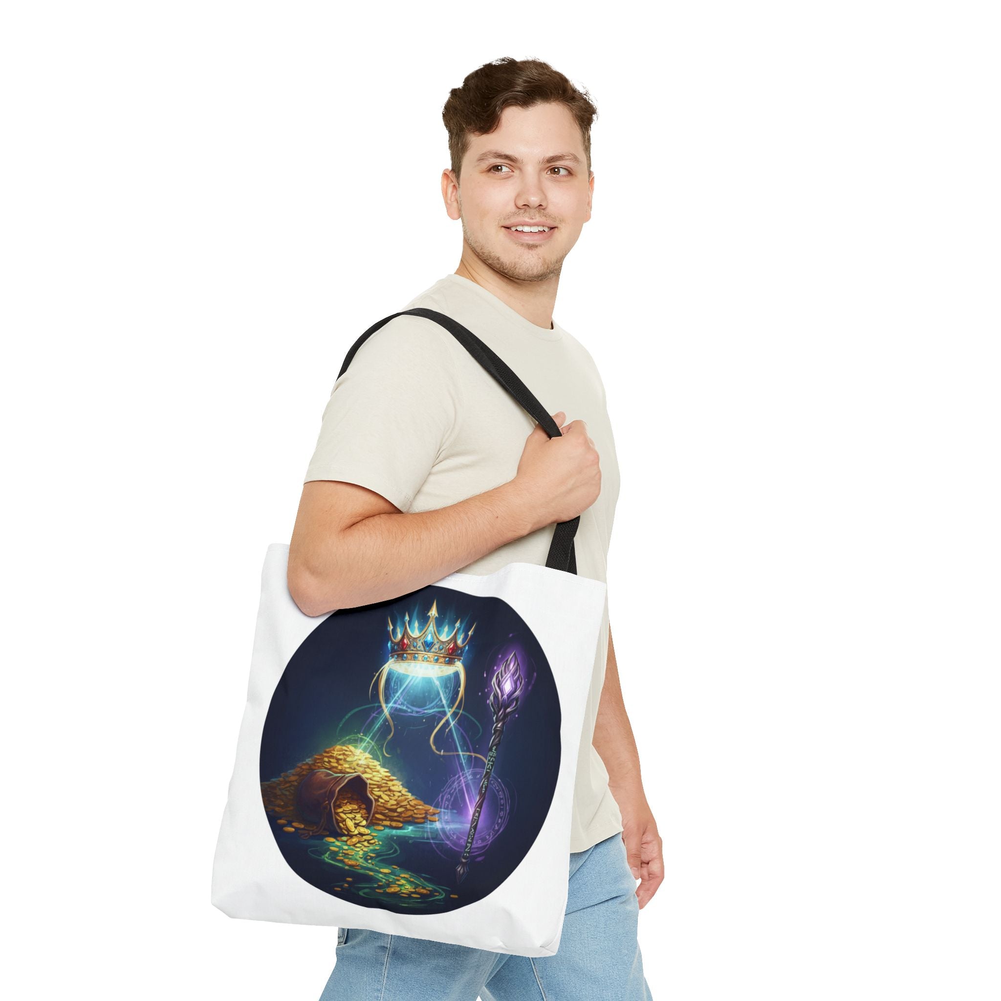 Mystic Crown & Treasure Tote Bag — Fantasy Magic Art Tote