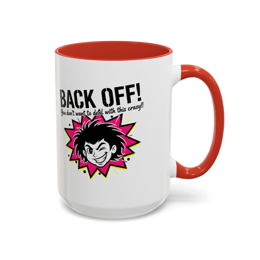 Back Off! Funny Cartoon Face Accent Coffee Mug — 11/15oz
