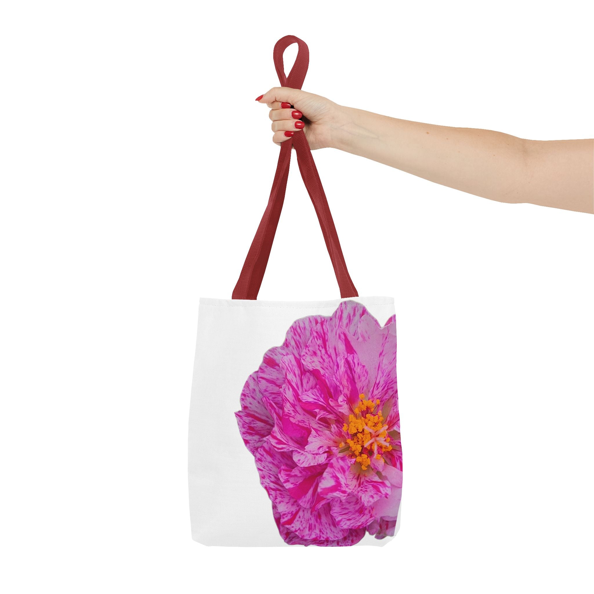 Pink Peony Floral Tote Bag — Bright Bloom All-Over Print