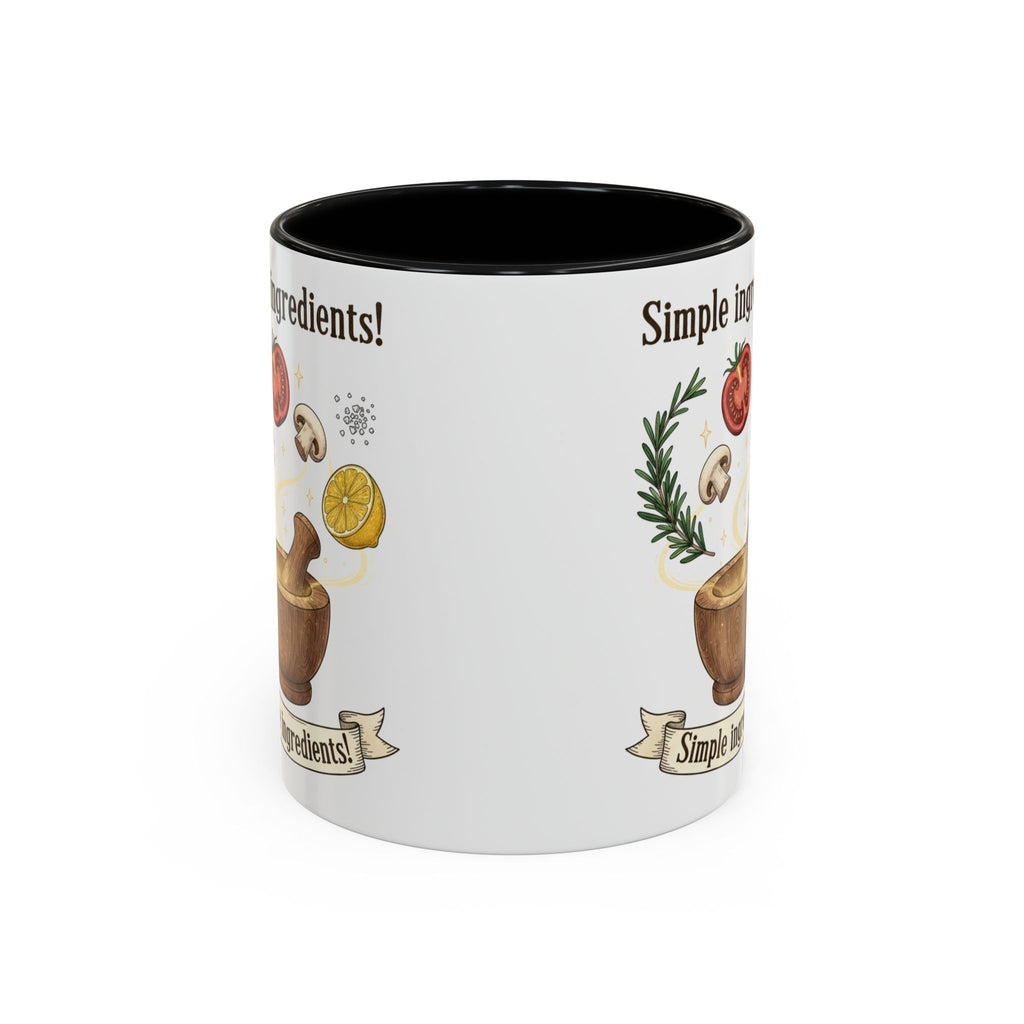 Simple Ingredients Coffee Mug — Cute Kitchen Mortar & Herbs Ceramic Accent Mug