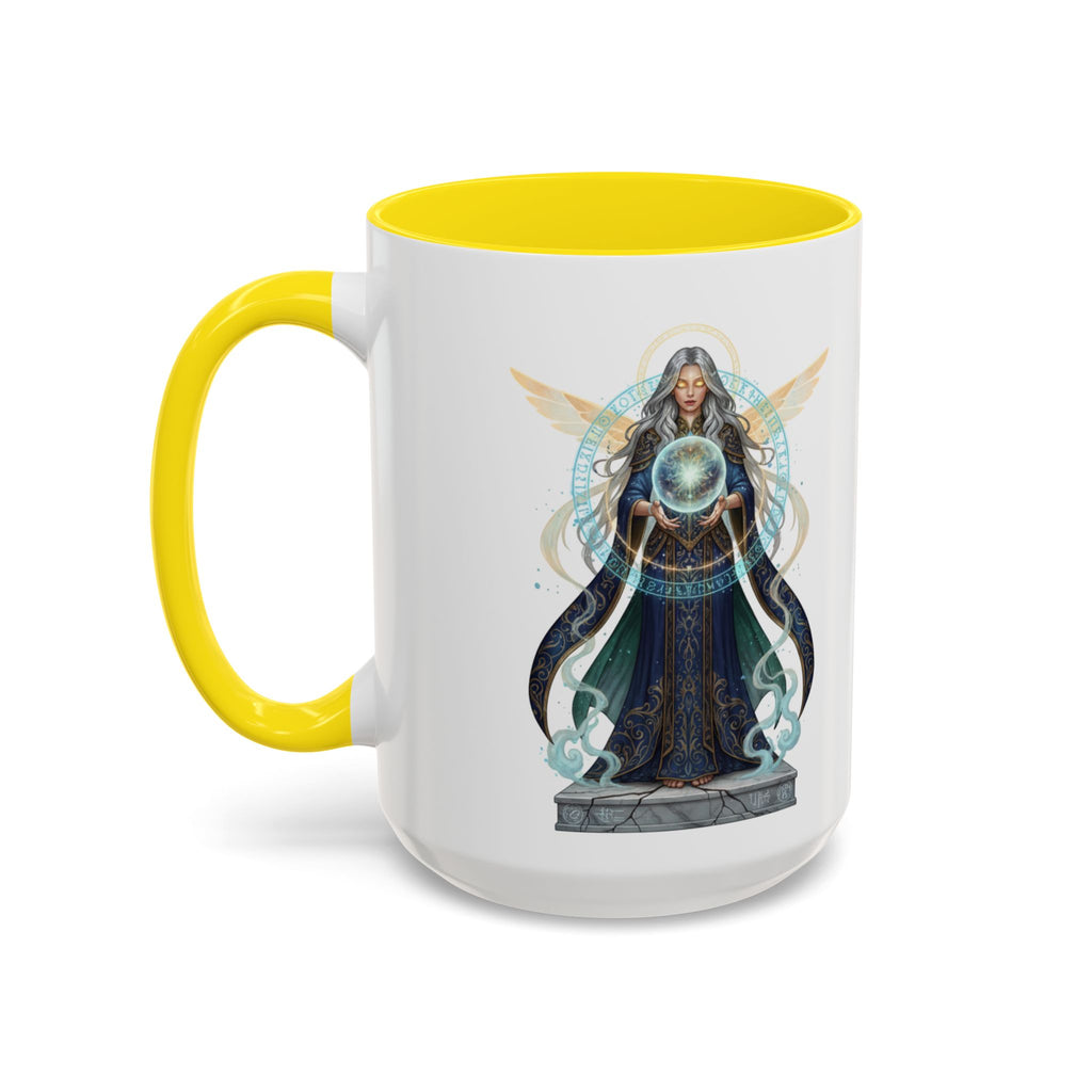 Mystic Oracle Coffee Mug — Woman with Crystal Ball Accent Mug