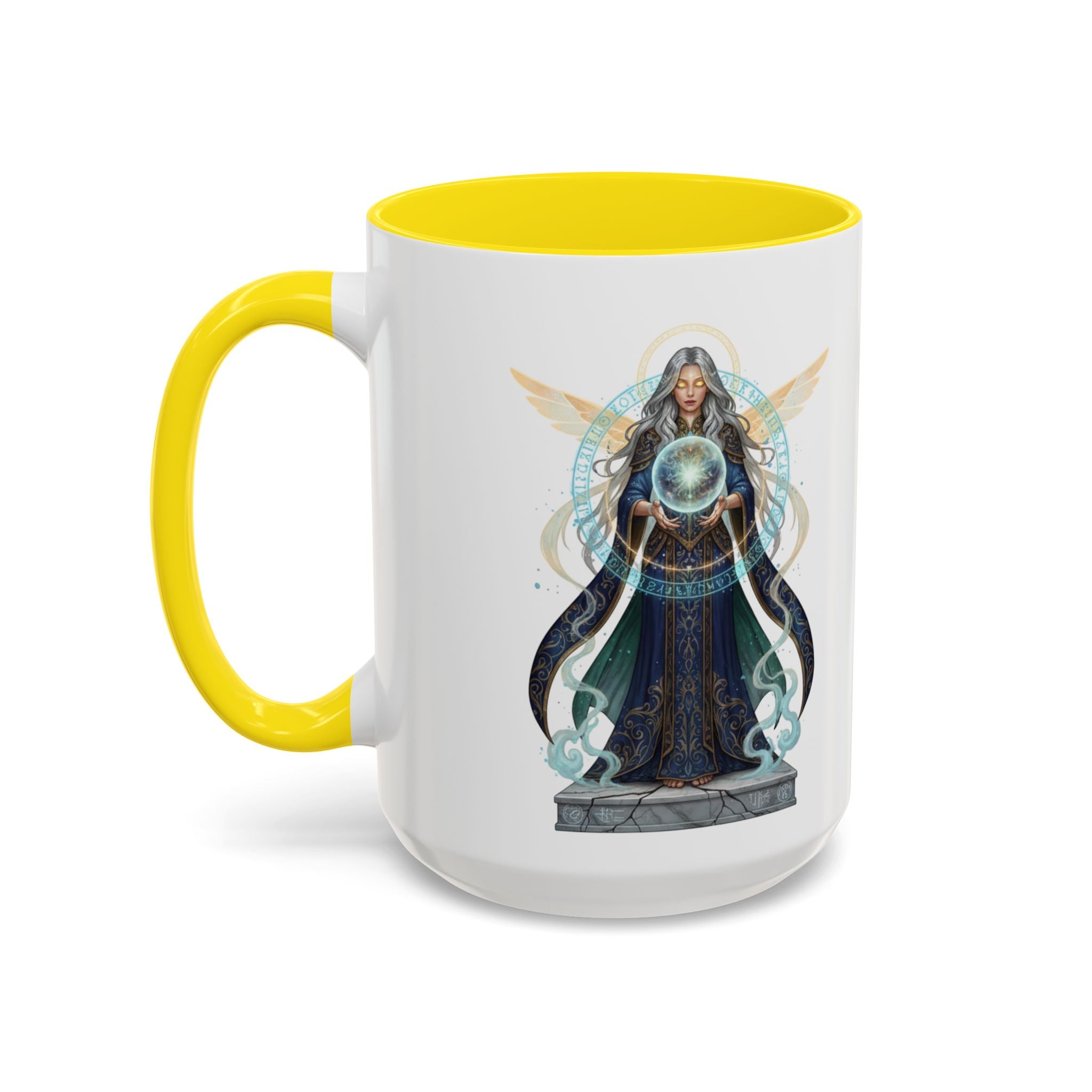 Mystic Oracle Coffee Mug — Woman with Crystal Ball Accent Mug