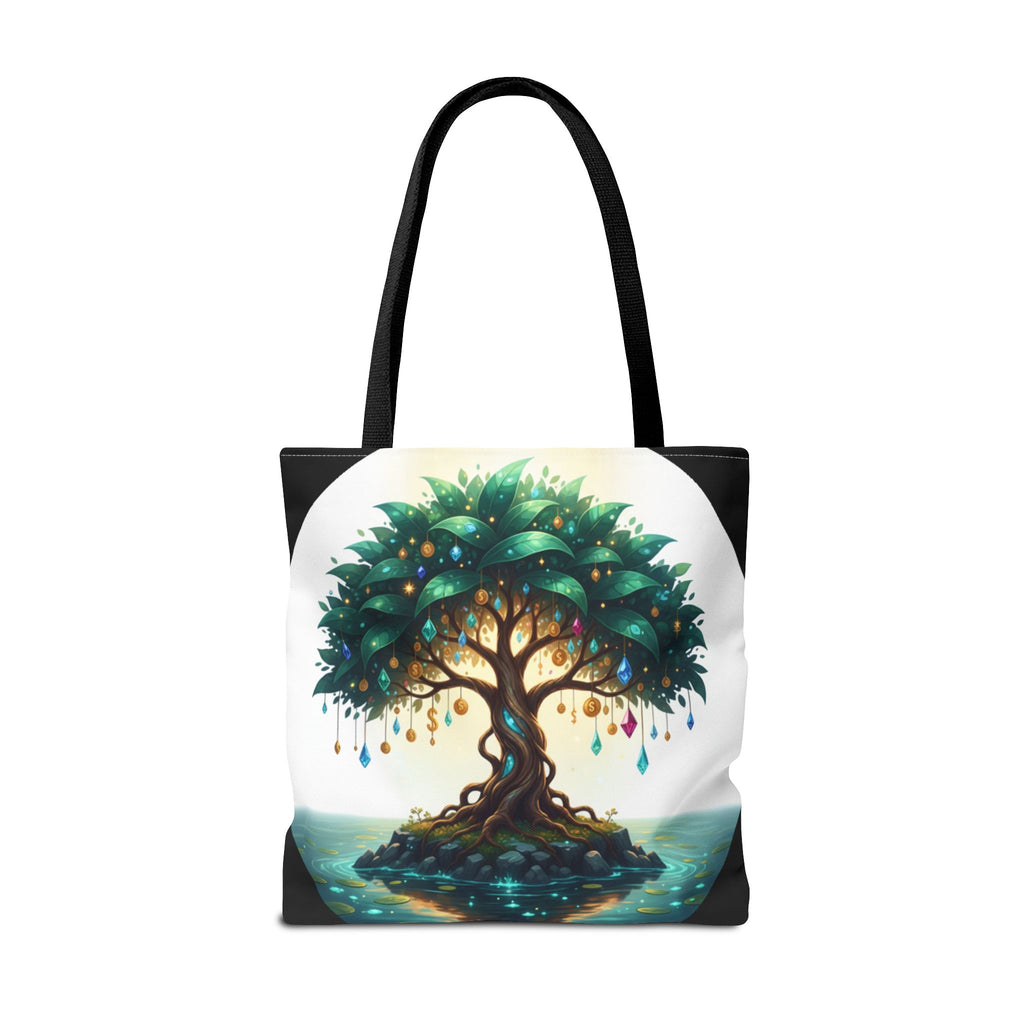 Enchanted Tree Tote Bag - Mystical Gem-Decorated Tree All-Over Print