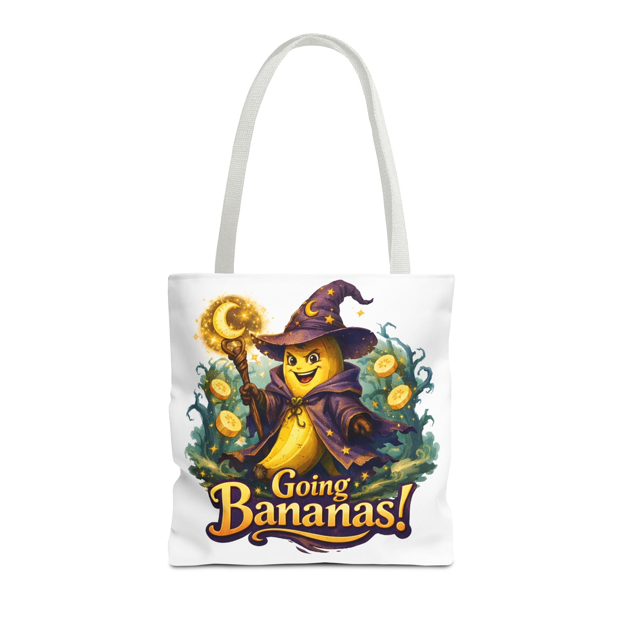 Going Bananas! Witch Banana Tote Bag — Cute Halloween Grocery & Trick-or-Treat Tote