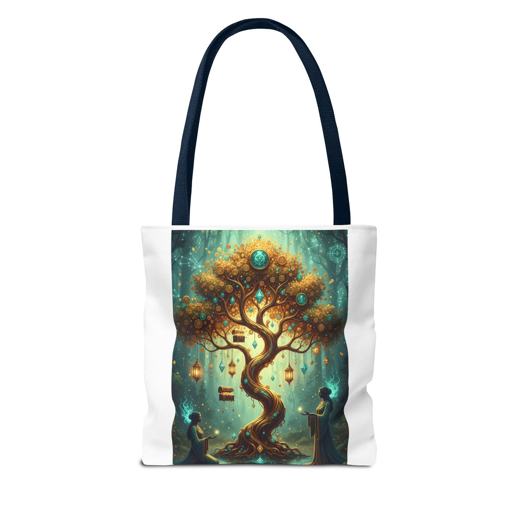 Enchanted Tree Tote Bag — Magical Night Forest Art AOP