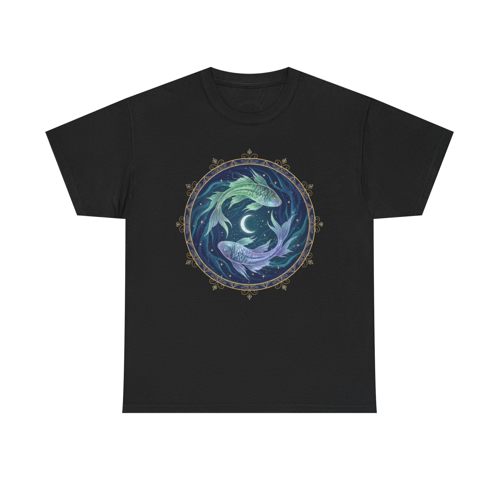 Pisces Fish Tee — Celestial Koi Moon Graphic T-Shirt