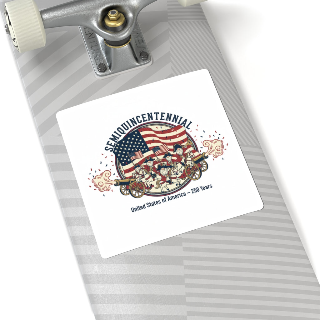 Semiquincentennial 250th USA Flag & Cannon Sticker