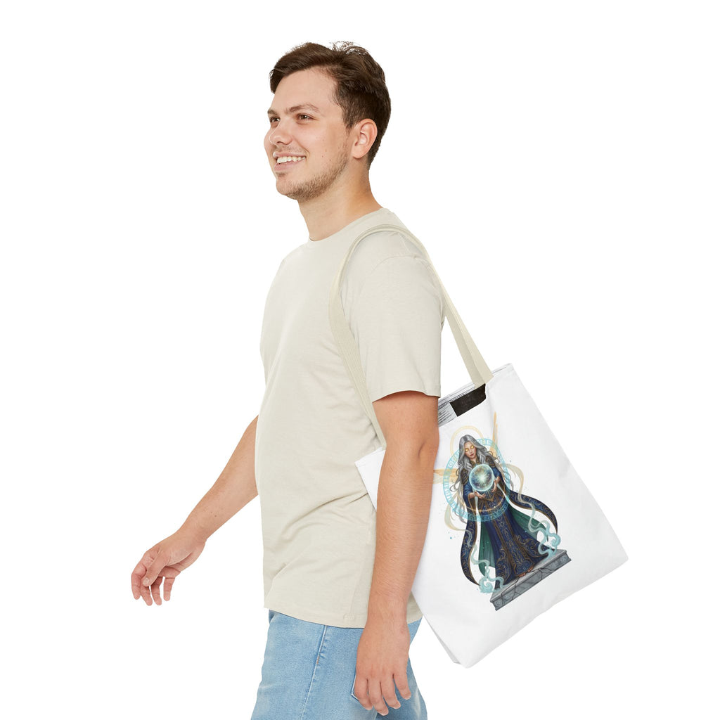 Mystic Oracle Tote Bag — Crystal Ball Seer Illustration