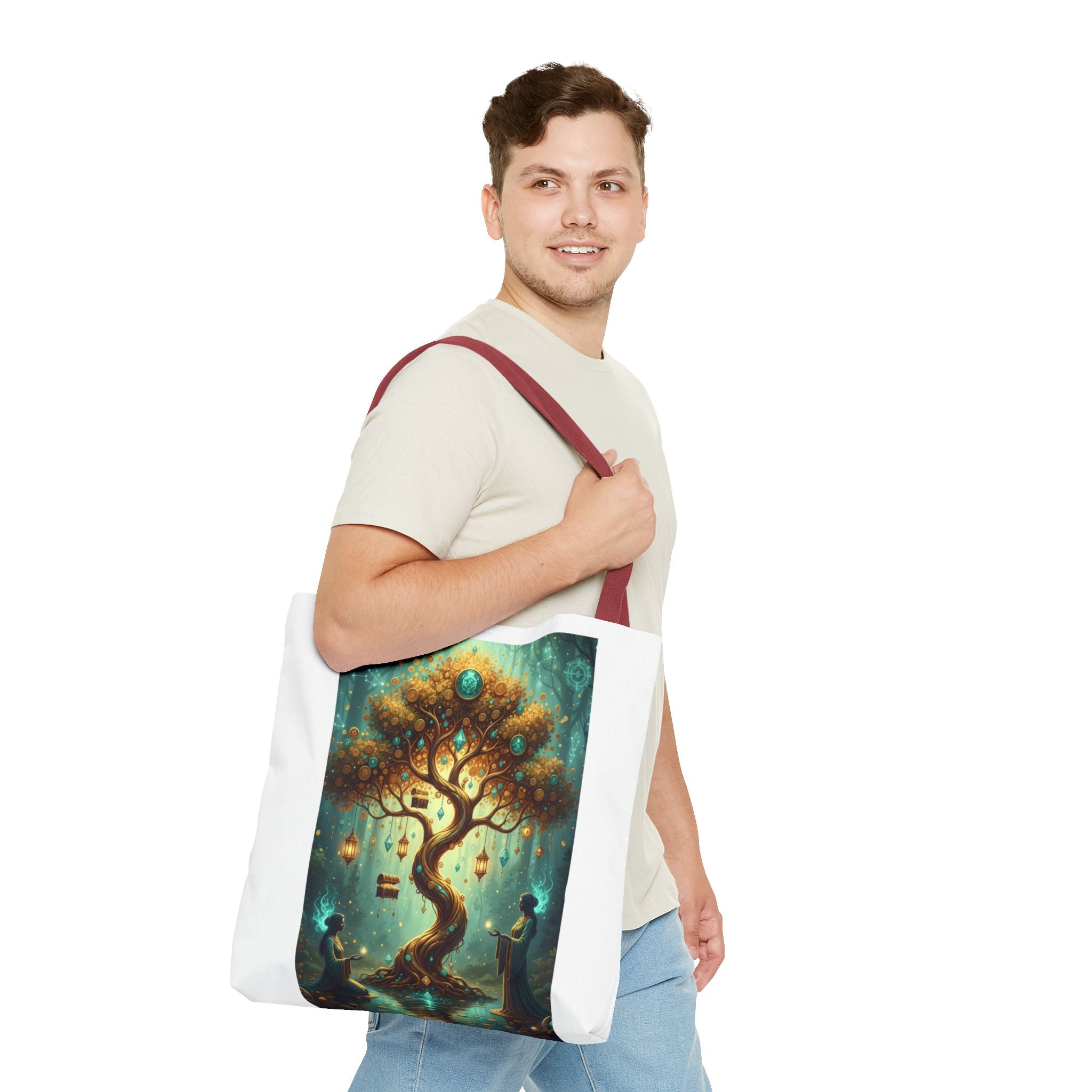 Enchanted Tree Tote Bag — Magical Night Forest Art AOP
