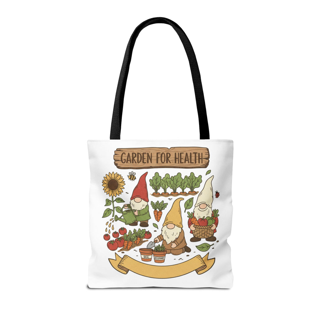 Garden Gnome Tote Bag - "Garden For Health" Cute Eco Shopper