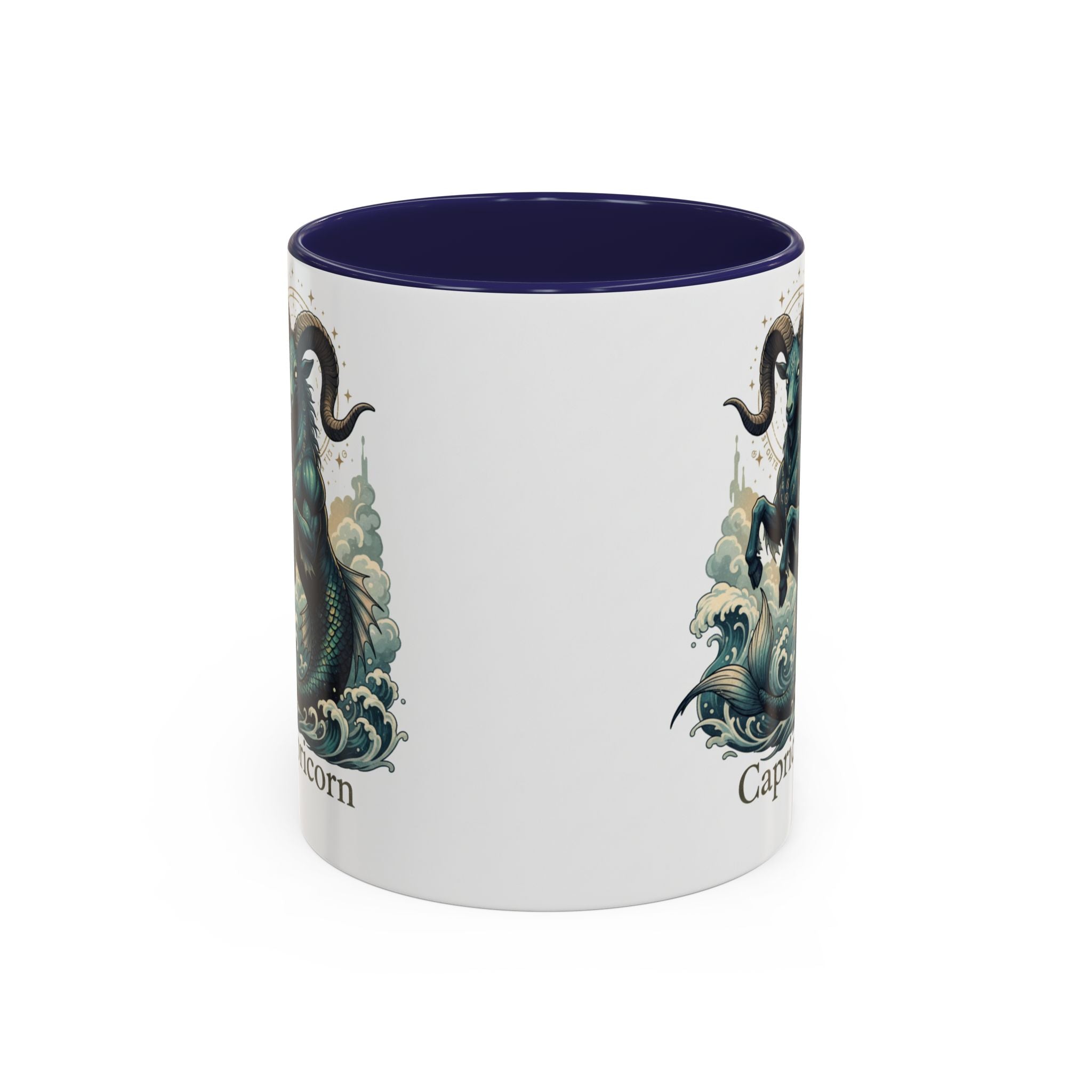 Capricorn Sea-Goat Accent Coffee Mug — Zodiac Astrology Ceramic Gift (11/15oz)