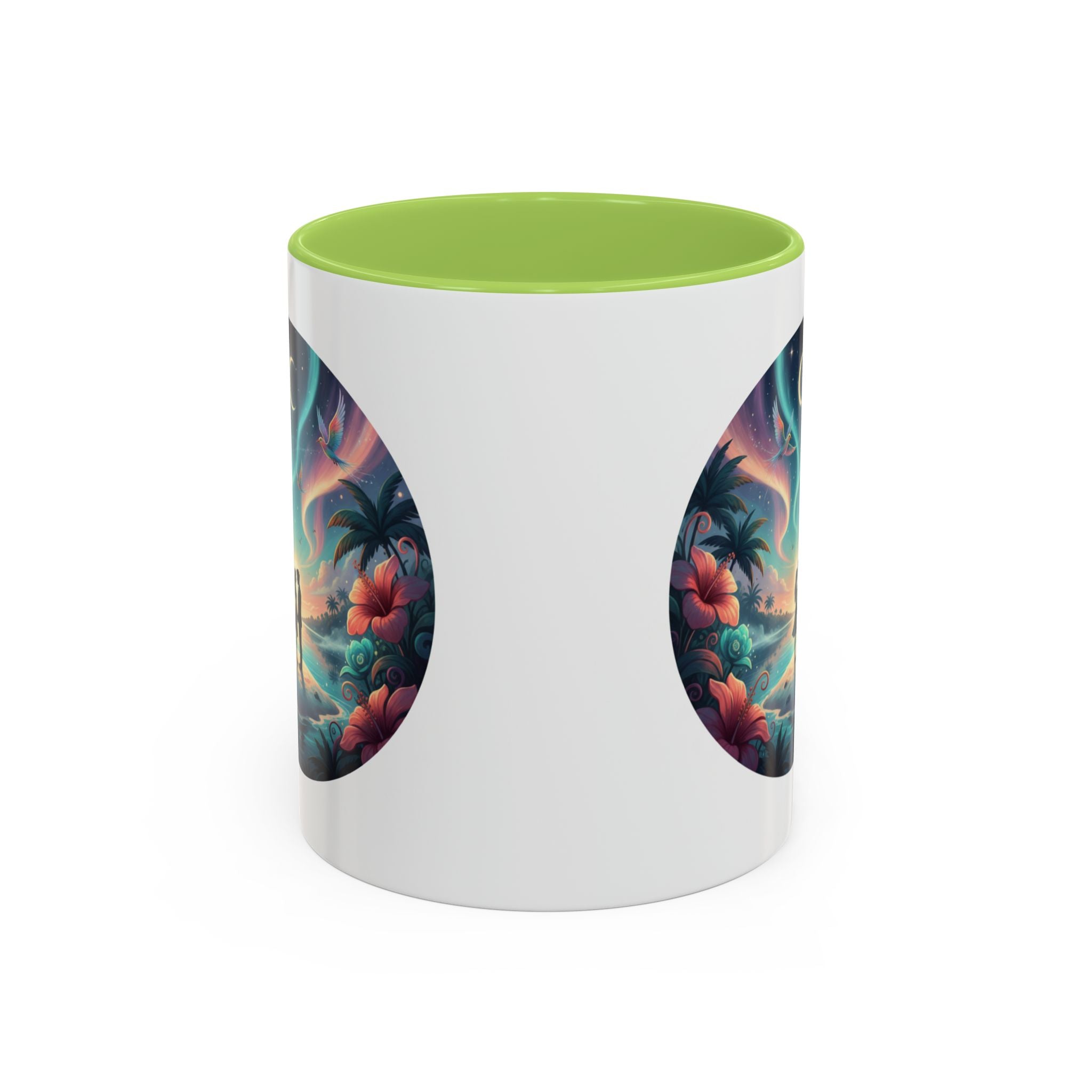 Tropical Sunset Coffee Mug — Romantic Beach Couple Accent Mug (11/15 oz)