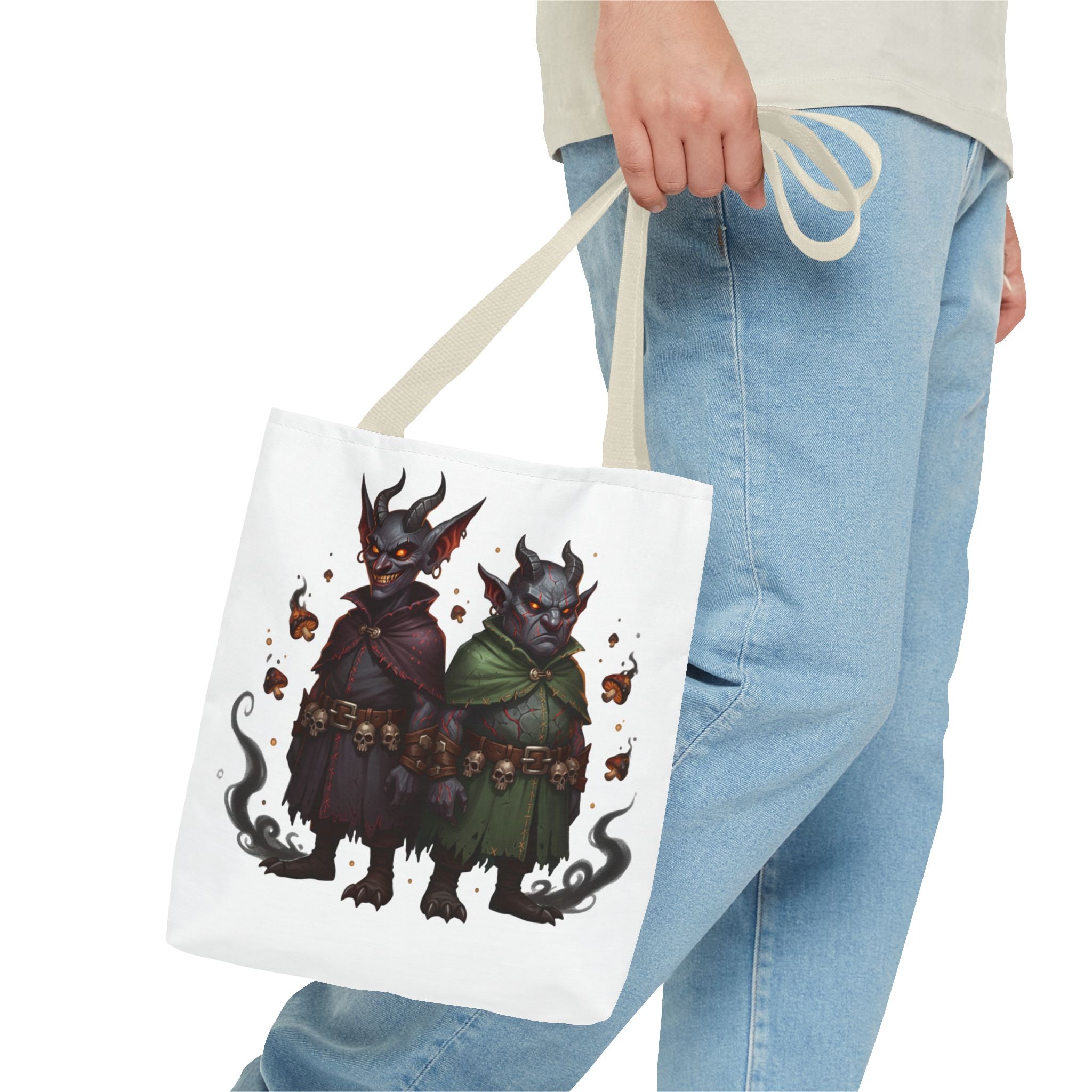 Tote Bag — Cute Dark Demon Duo Illustration Tote