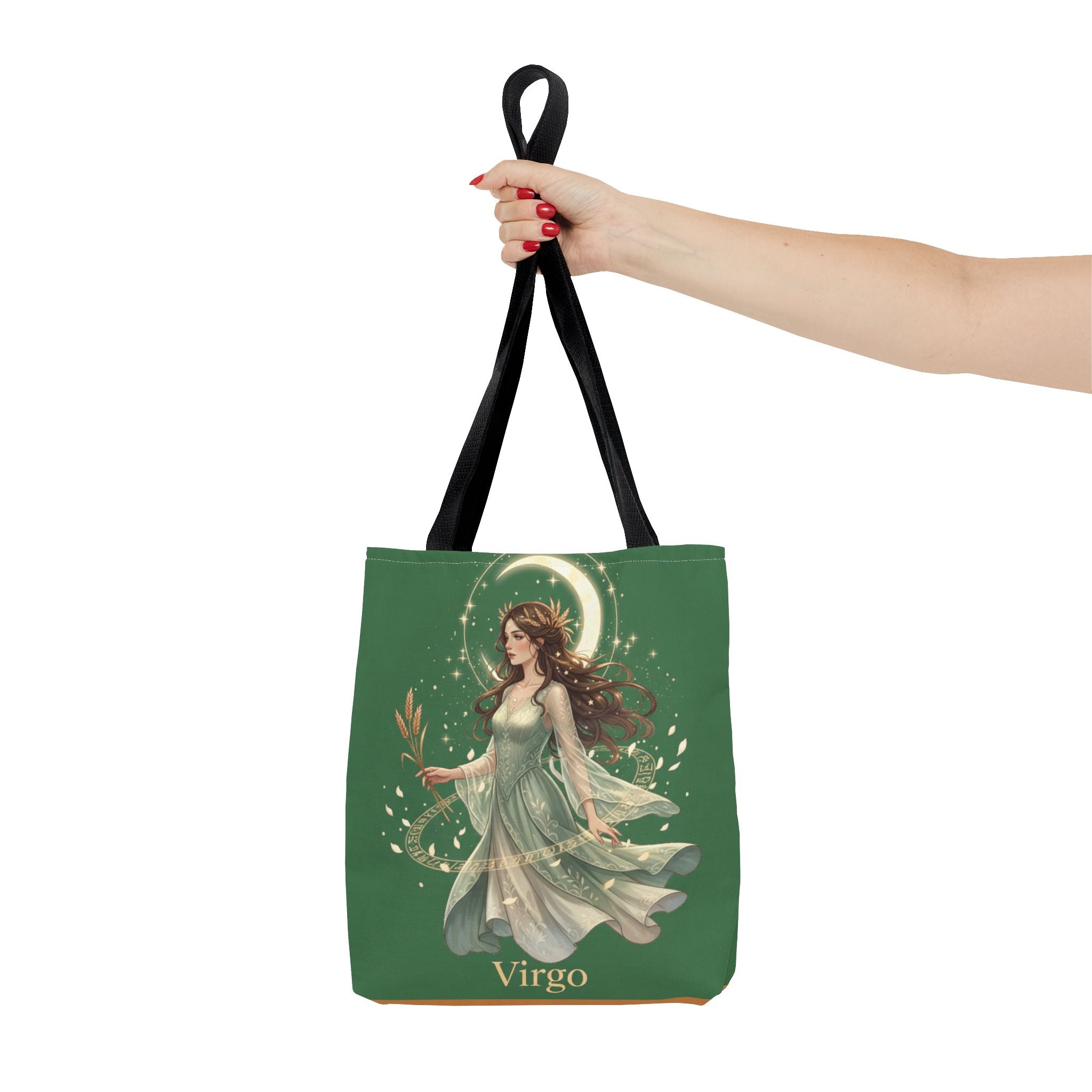 Mystic Moon Goddess Tote Bag — Ethereal Green All-Over Print Tote