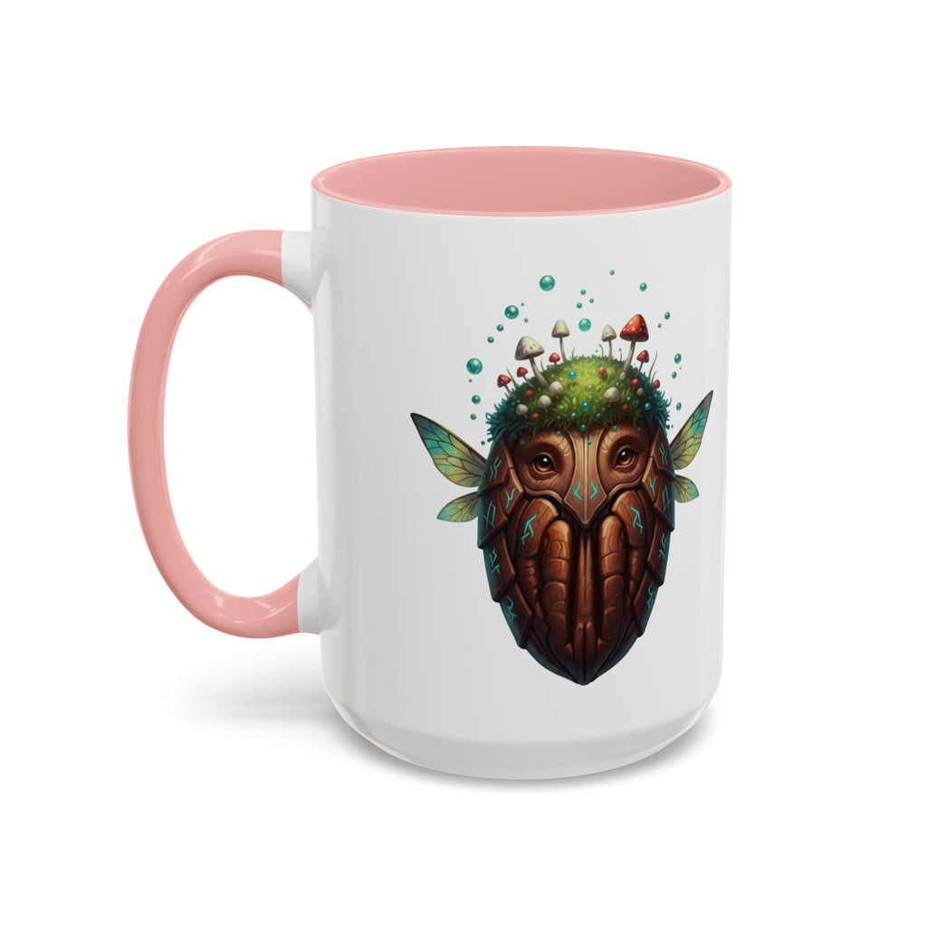 Mushroom Forest Mask Accent Coffee Mug — Fantasy Woodland Creature 11/15oz