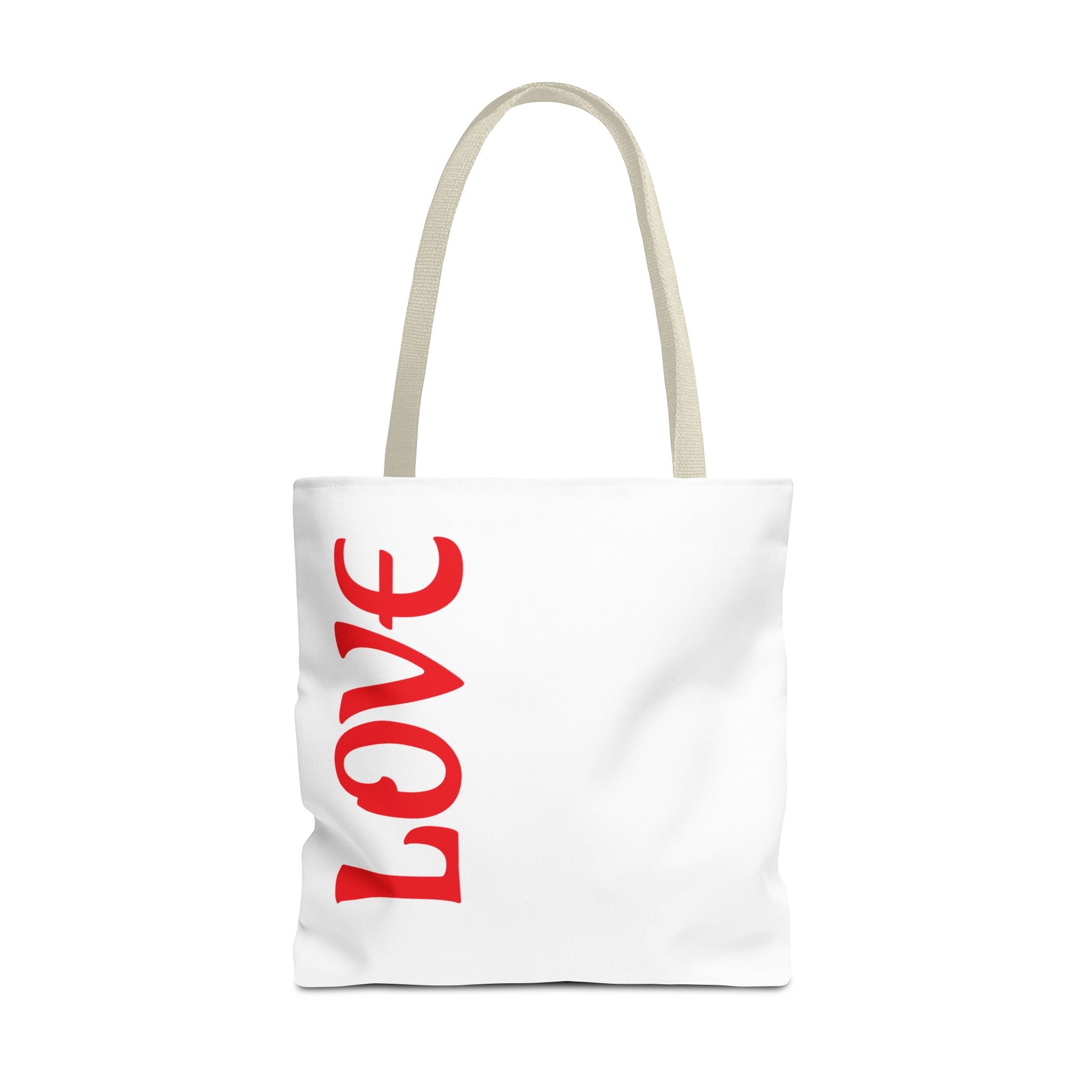 LOVE Vertical Red Tote Bag – Romantic Valentine’s Day Canvas Tote