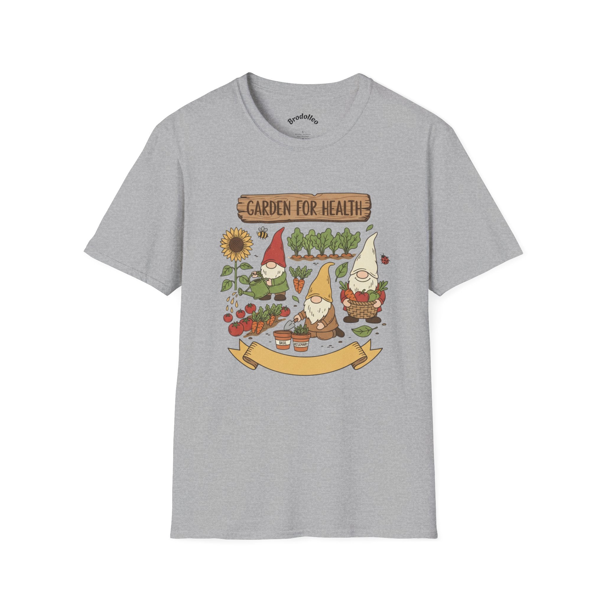 Garden Gnome T-Shirt — "Garden for Health" Cute Gardening Tee
