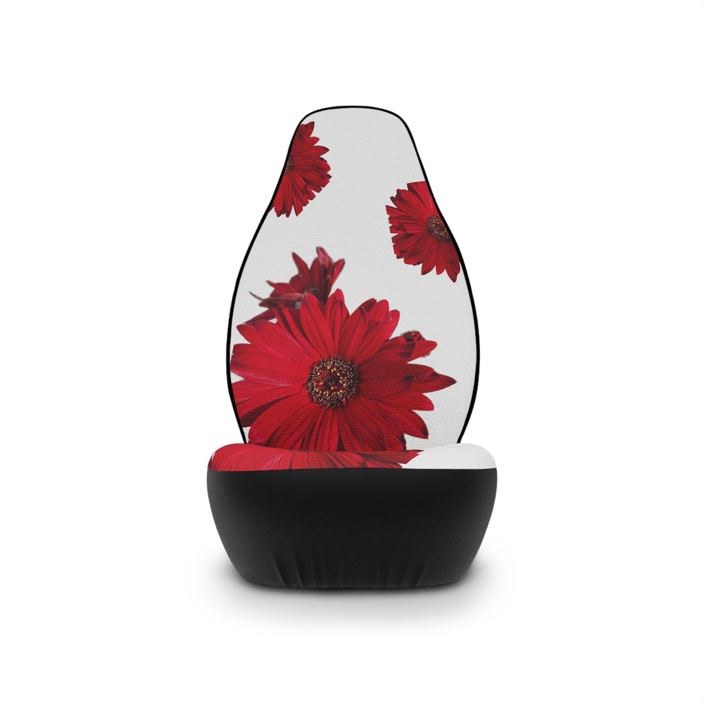 Red Daisy Car Seat Covers — Floral Auto Seat Protector