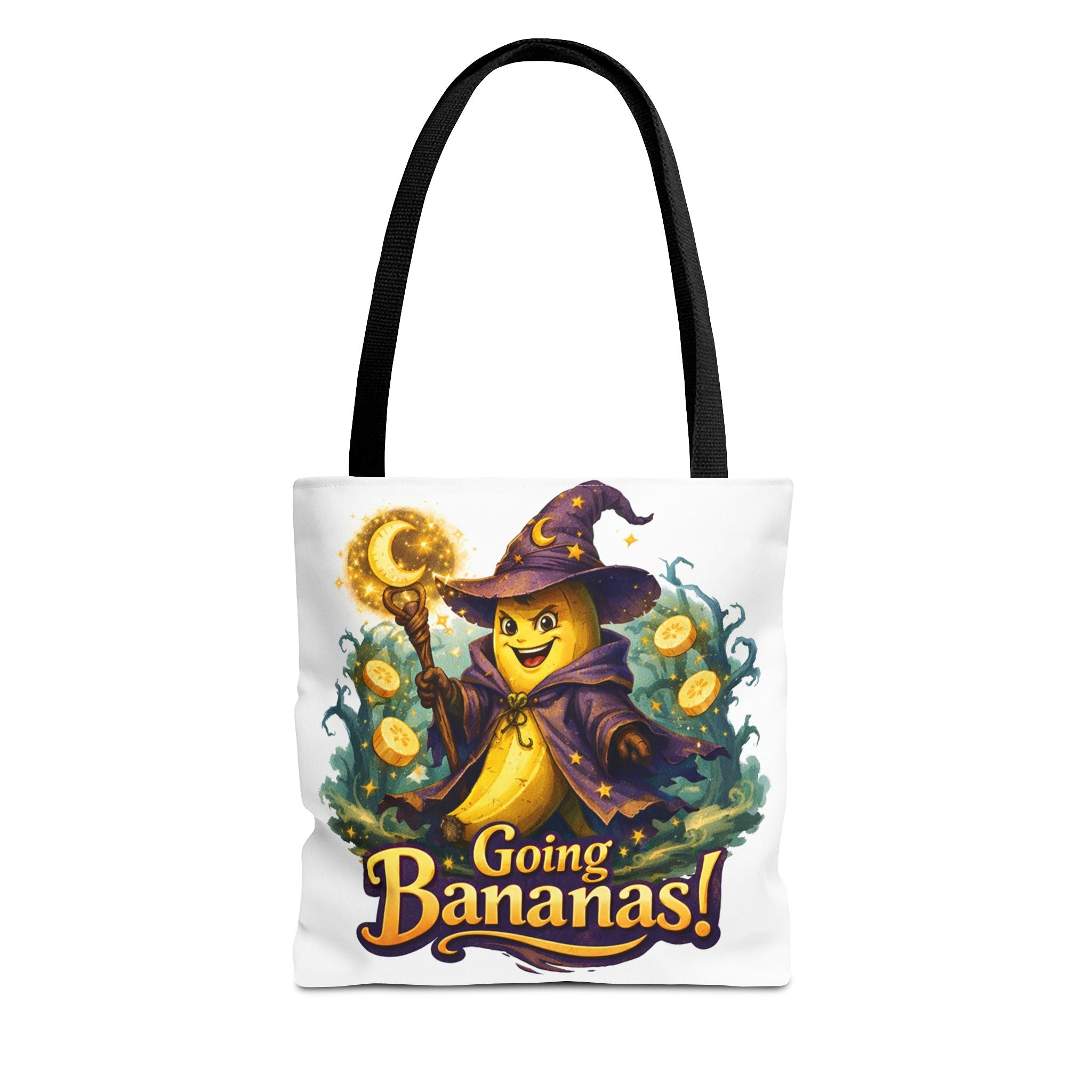 Going Bananas! Witch Banana Tote Bag — Cute Halloween Grocery & Trick-or-Treat Tote