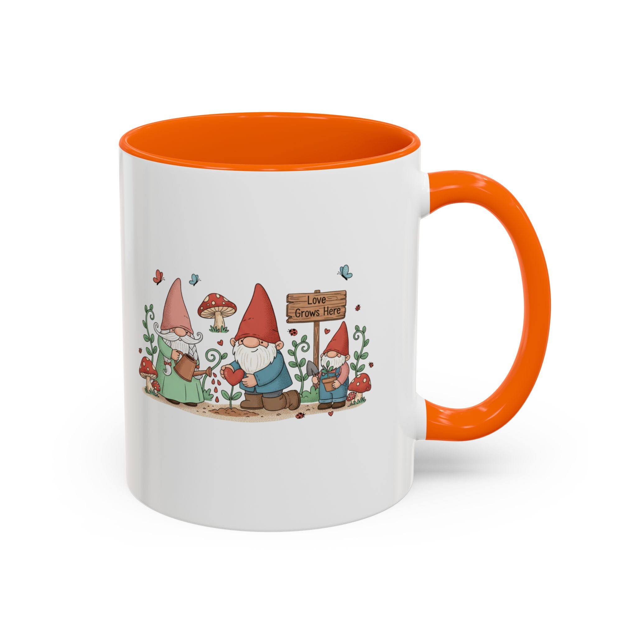 Gnome Garden Coffee Mug — Cute ‘Love Grows Here’ Accent Mug