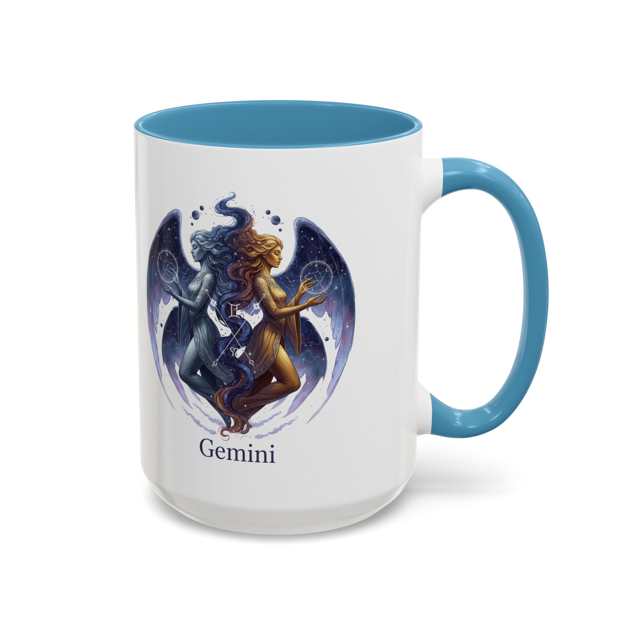 Gemini Zodiac Coffee Mug — Twin Stars Astrology Accent Mug (11/15oz)