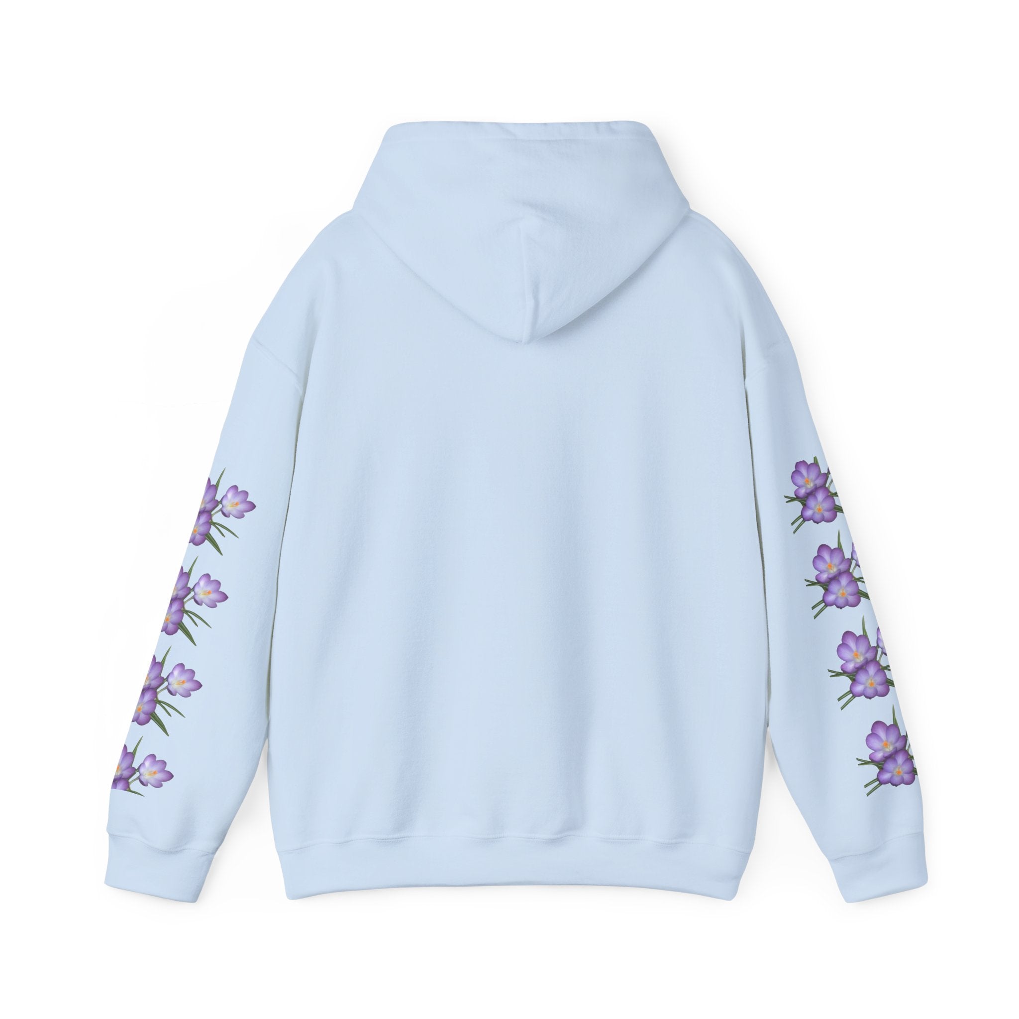 Purple Crocus Floral Hoodie — Spring Flower Graphic Sweatshirt