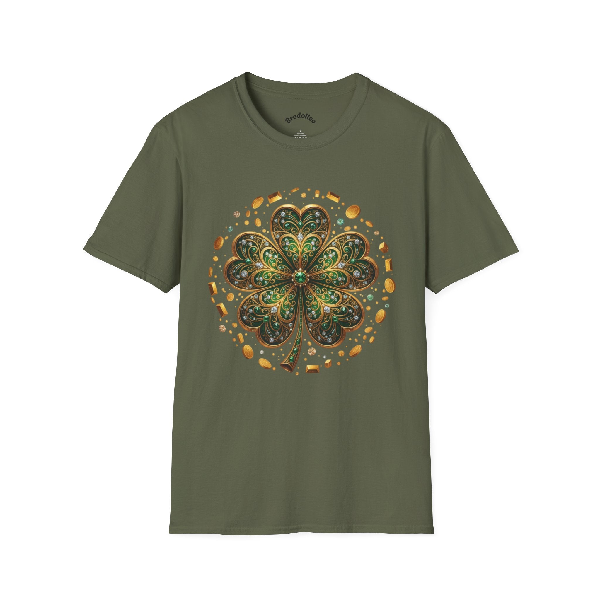 St. Patrick’s Clover Graphic T‑Shirt — Green Shamrock Mandala Tee