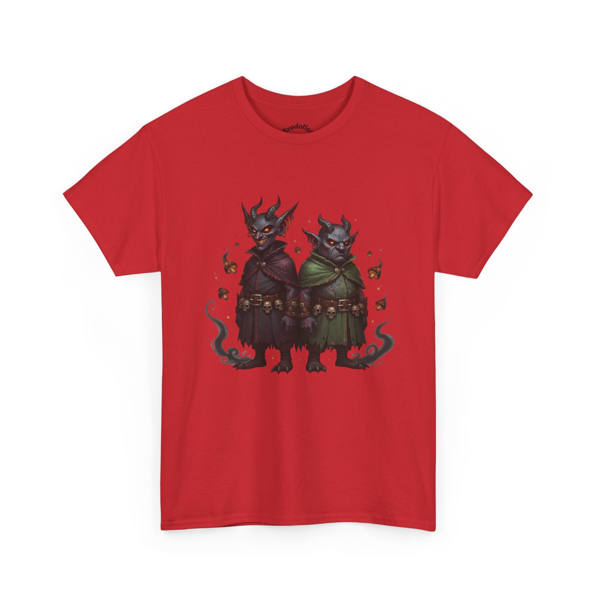 Demonic Twins Graphic Tee — Gothic Fantasy Demon Couple T-Shirt